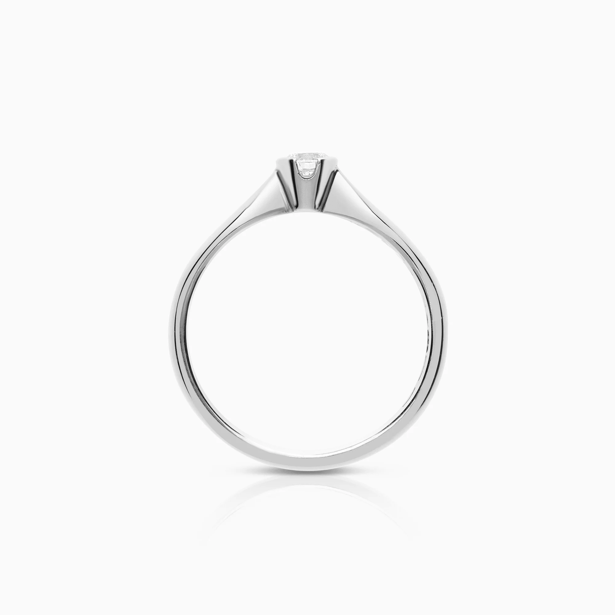 Solitaire ring 0.15ct 18K white gold - Image 2