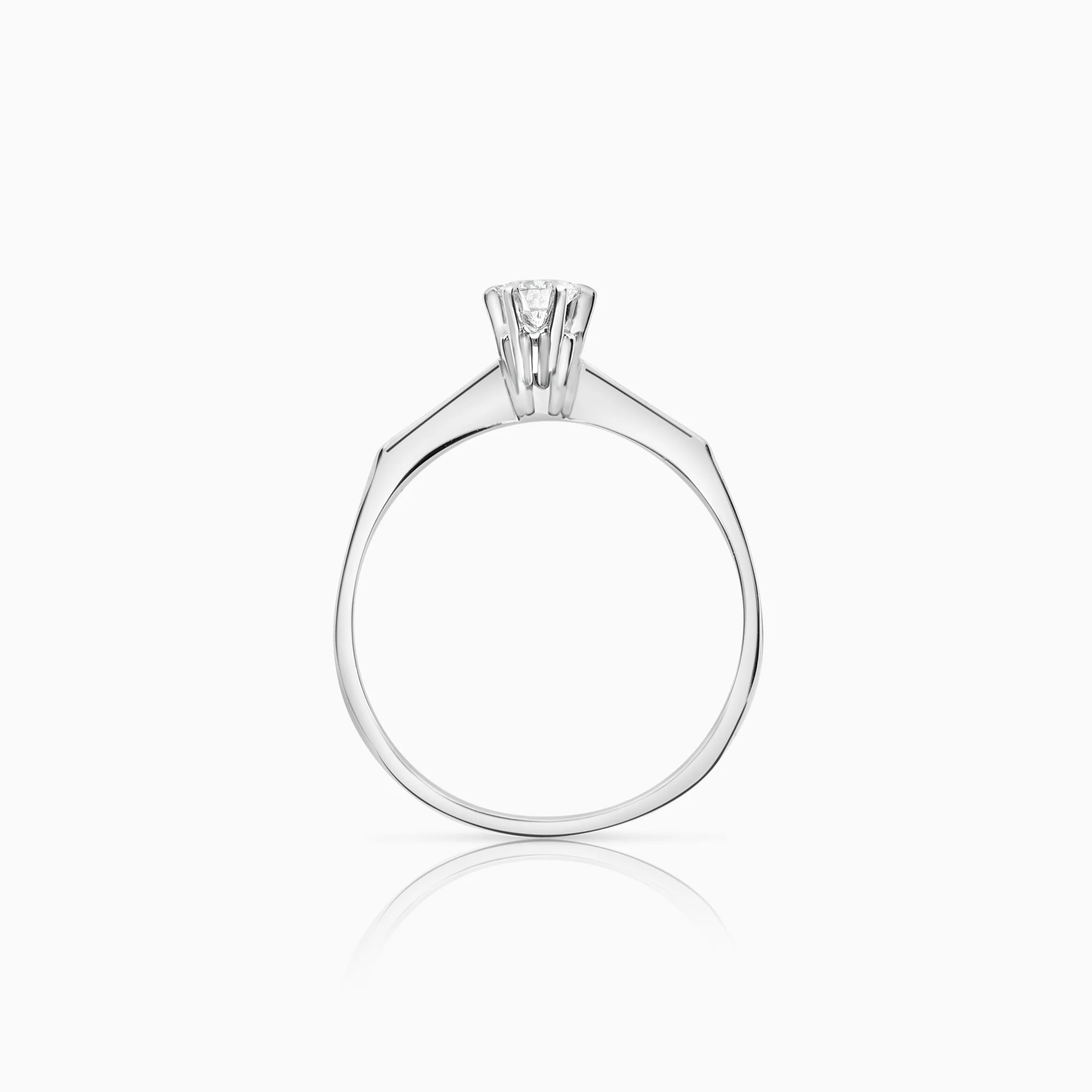 Solitaire ring 0.15ct 18K white gold - Image 2