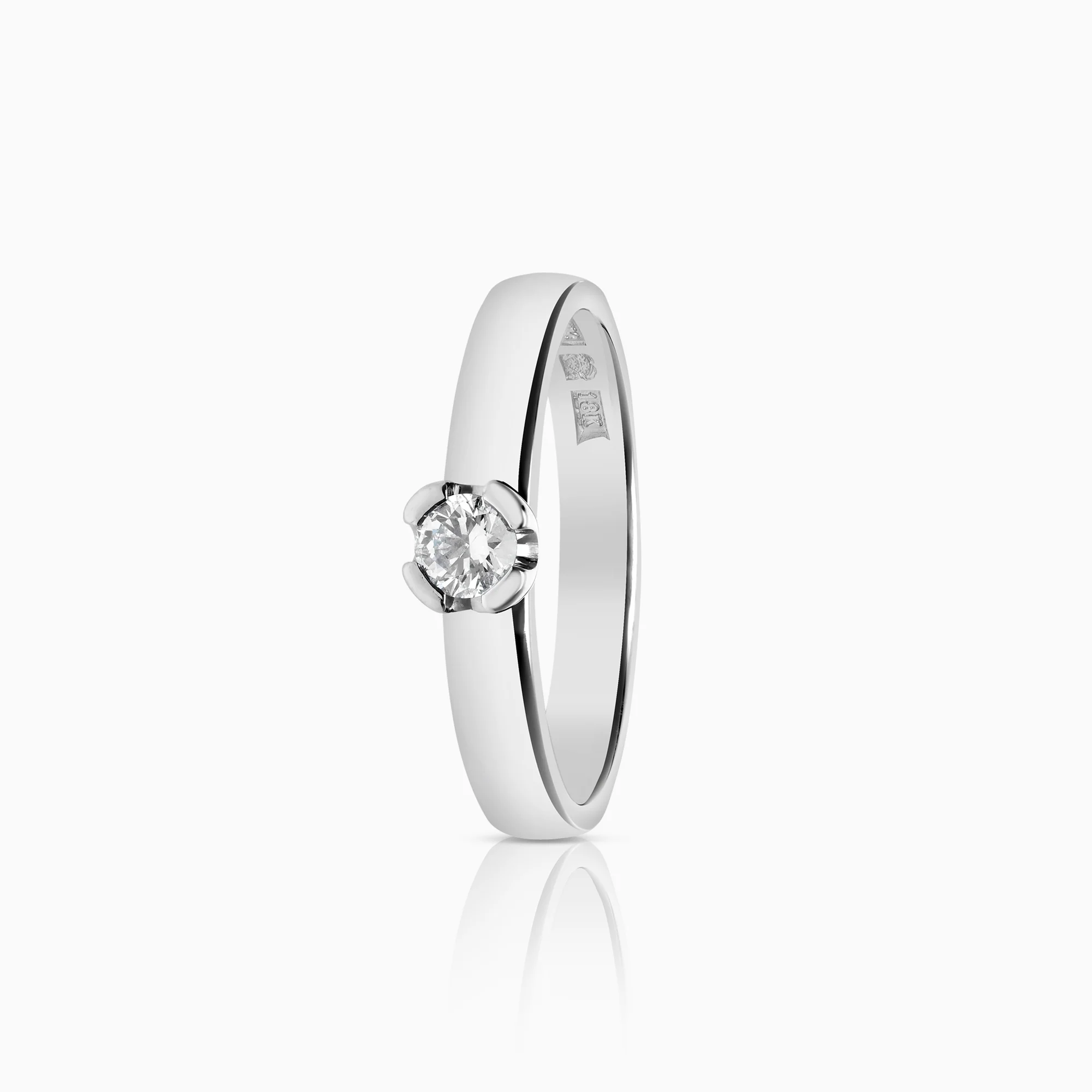 Solitaire ring 0.15ct 18K white gold