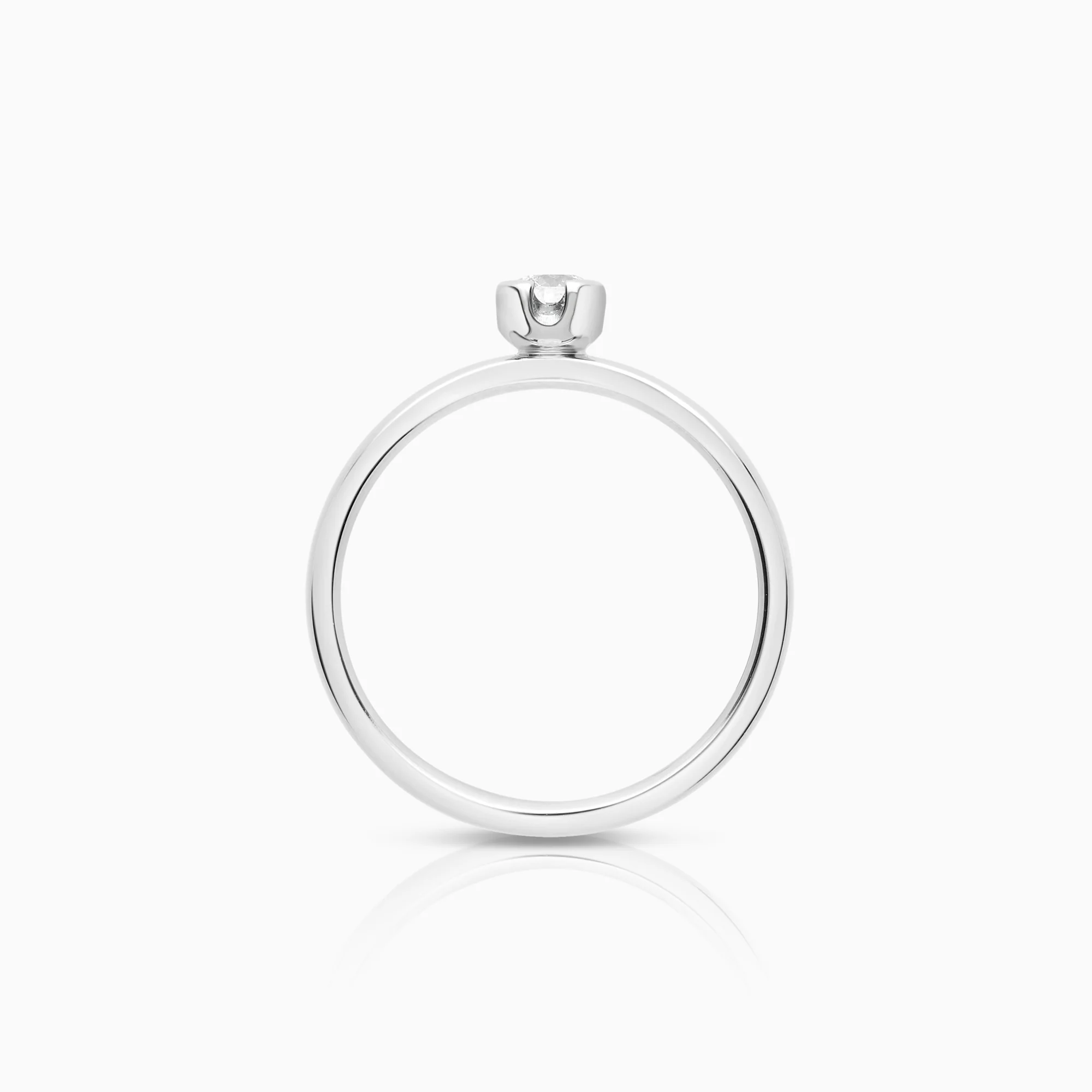 Solitaire ring 0.15ct 18K white gold - Image 2
