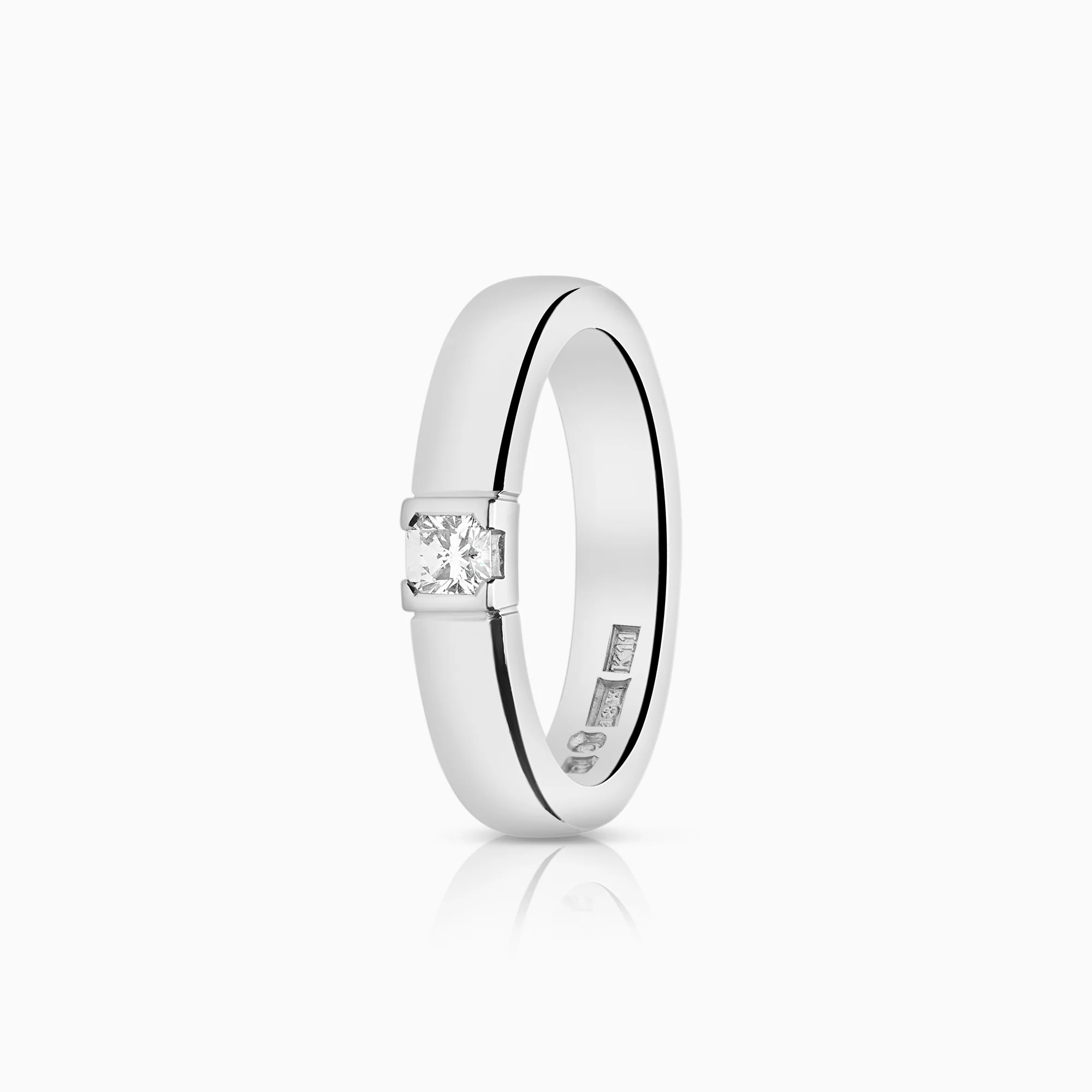 Solitaire ring 0.15ct 18K white gold
