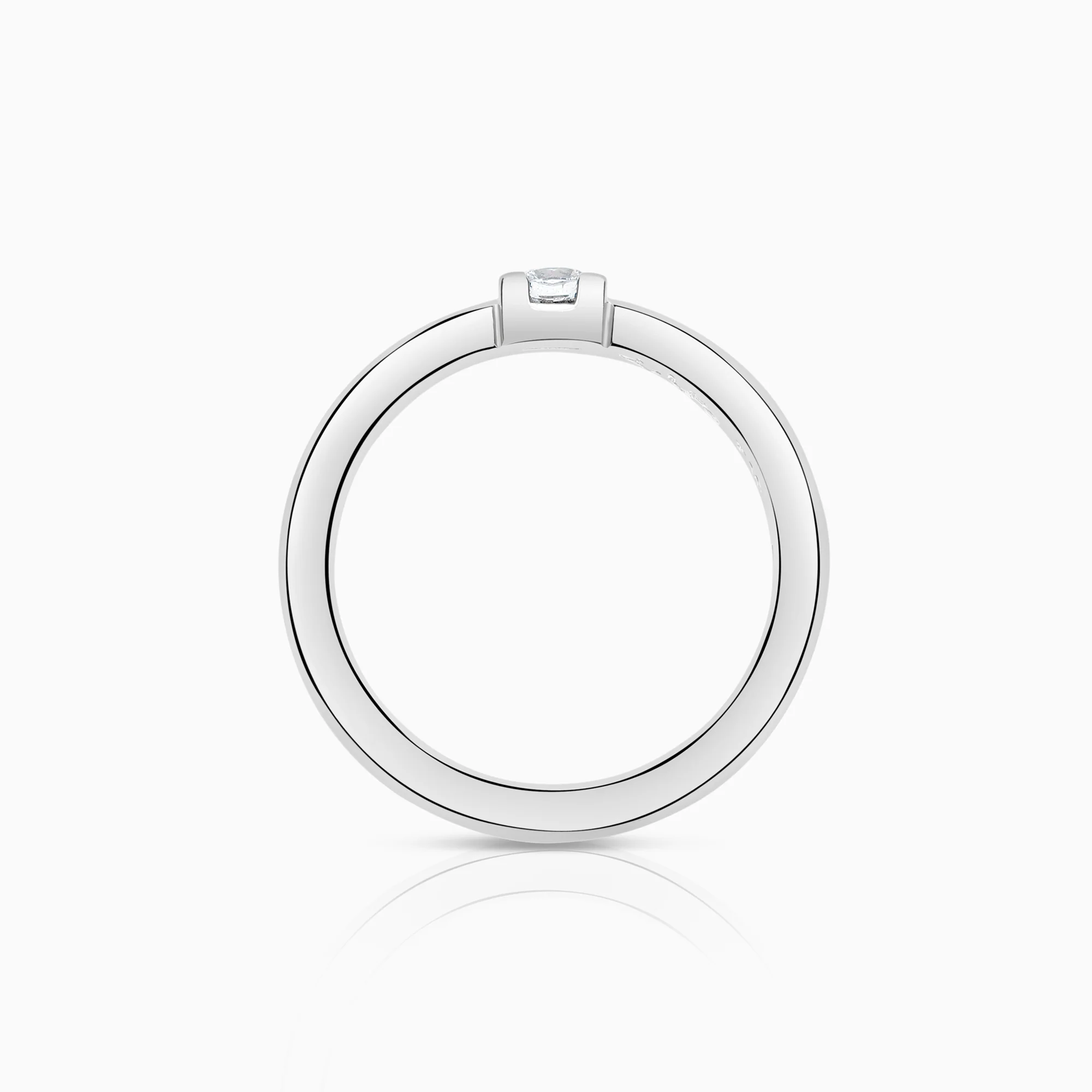 Solitaire ring 0.15ct 18K white gold - Image 2