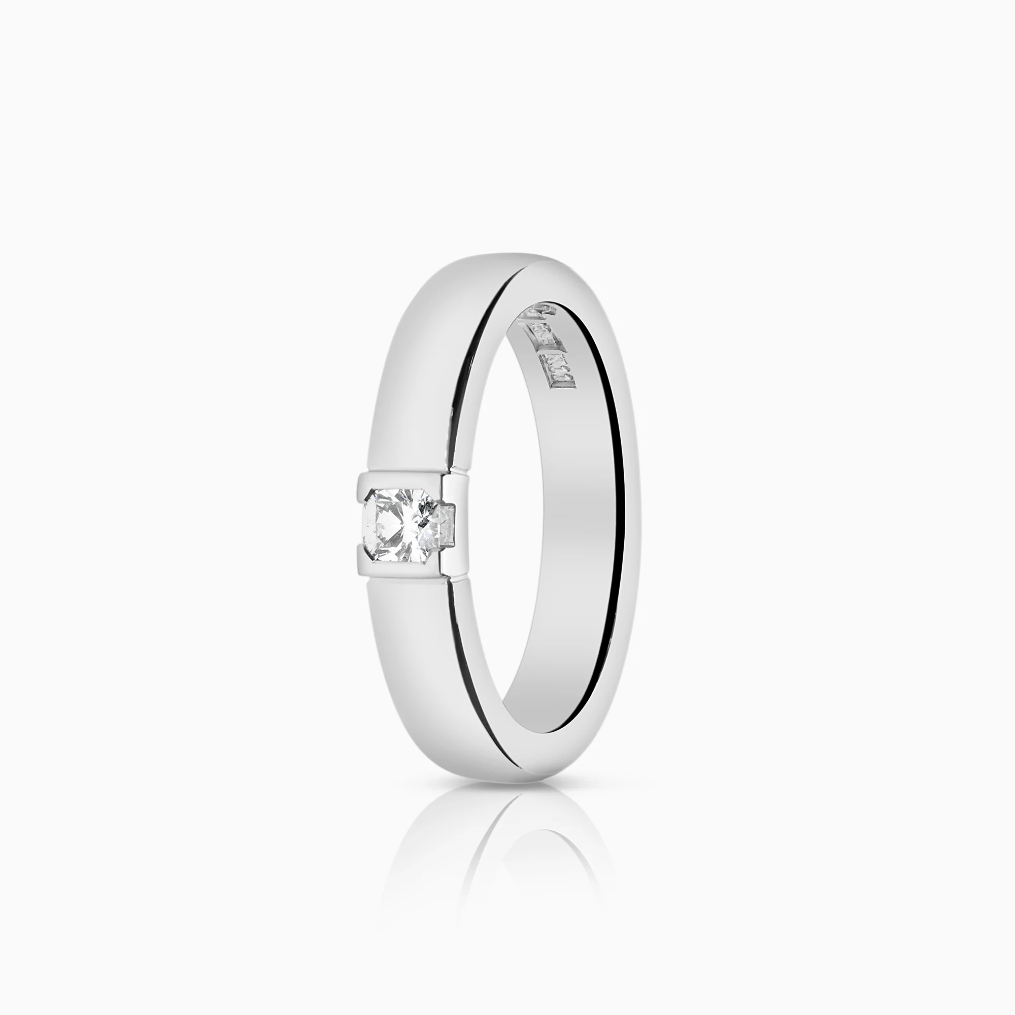 Solitaire ring 0.15ct 18K white gold