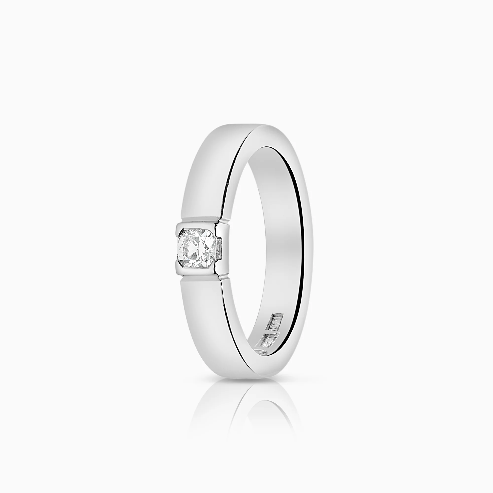 Solitaire ring 0.15ct 18K white gold