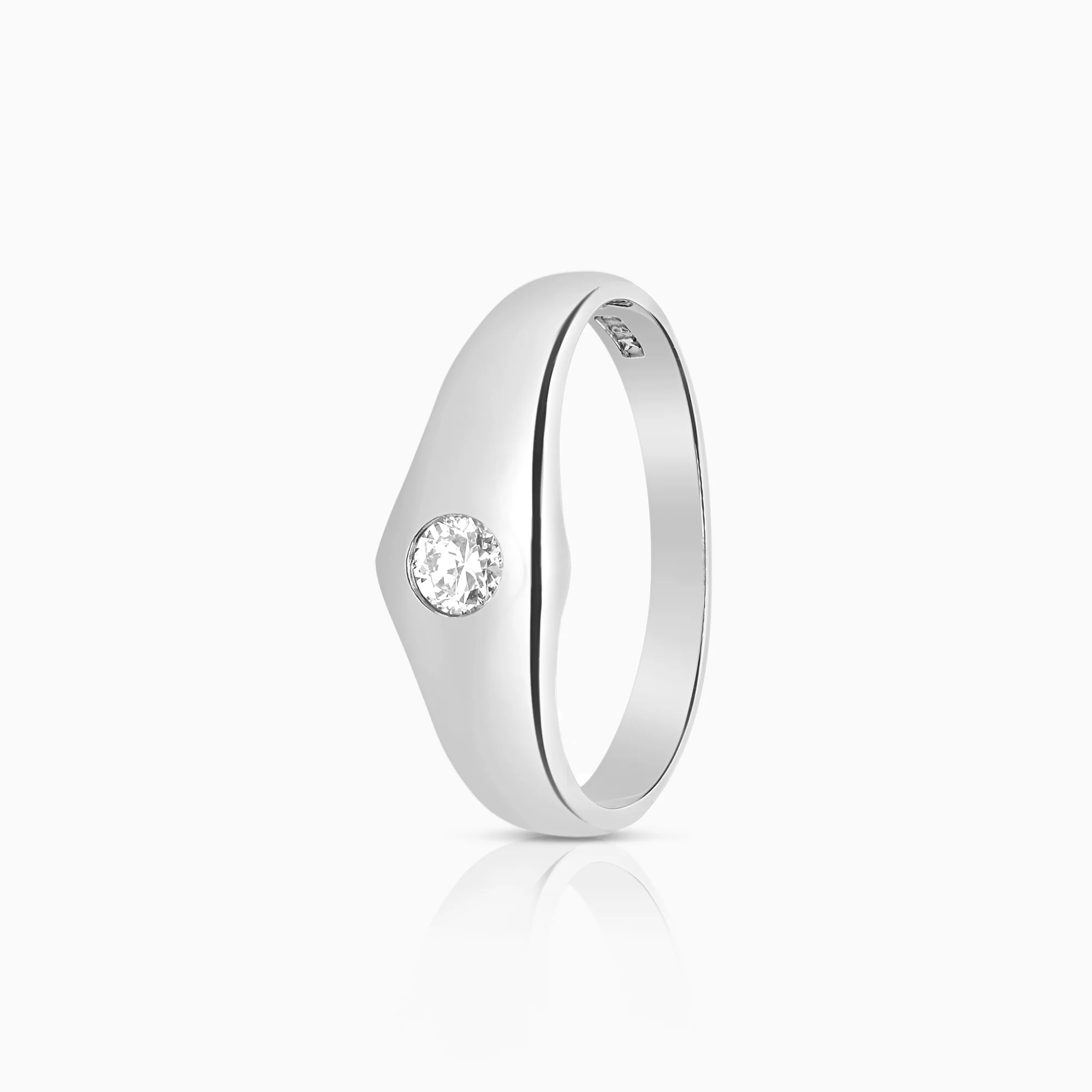 Solitaire ring 0.15ct 18K white gold