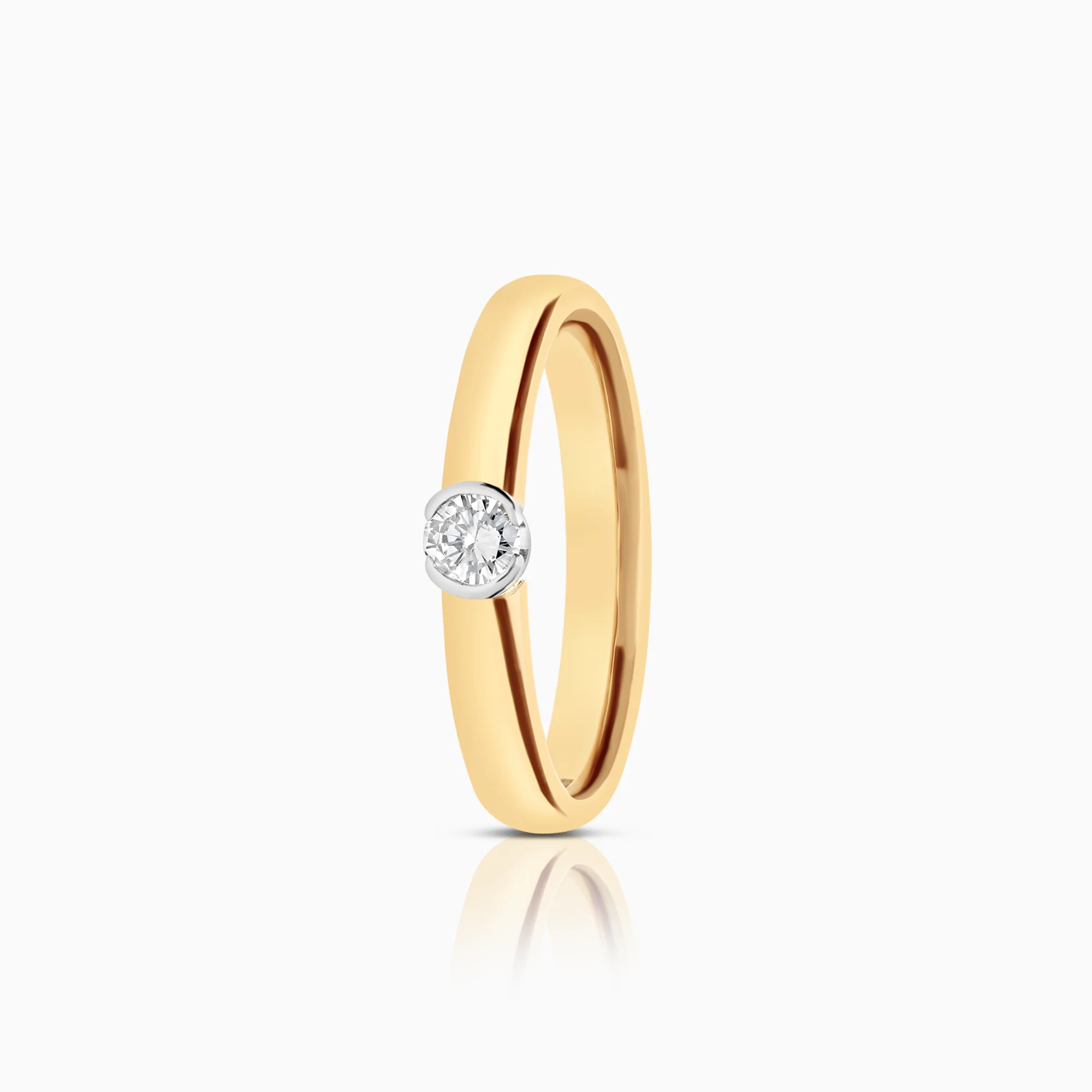 Solitaire ring 0.17ct 18K gold