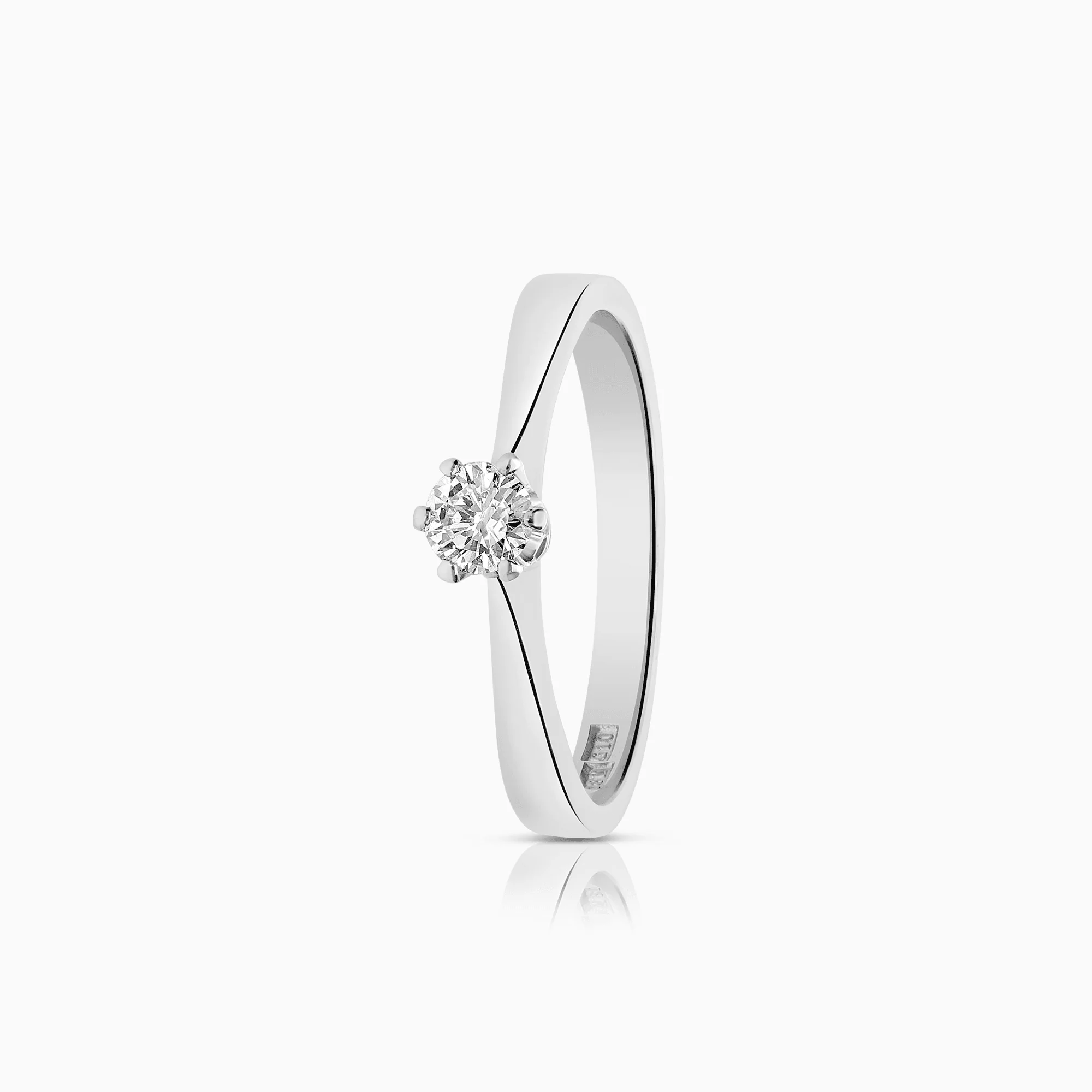 Solitaire ring 0.17ct 18K white gold