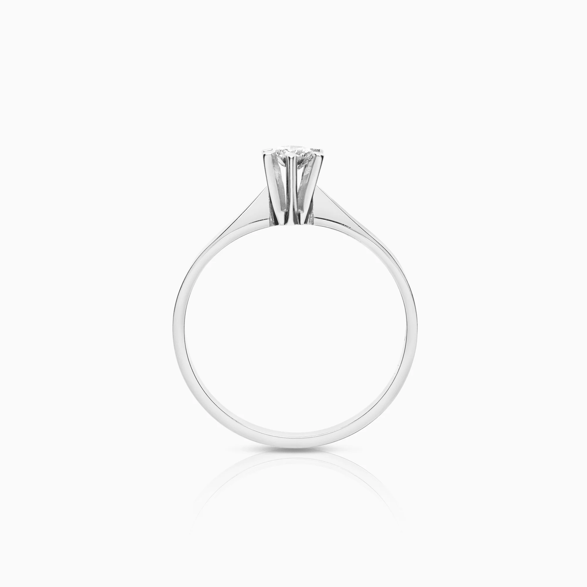 Solitaire ring 0.17ct 18K white gold - Image 2