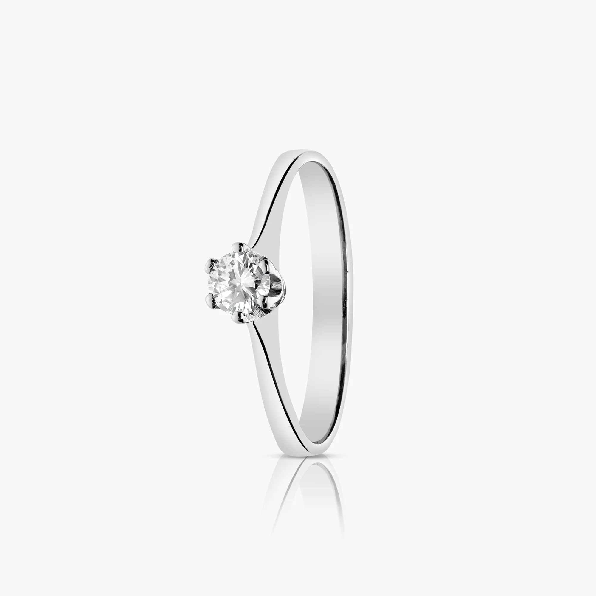 Solitaire ring 0.17ct 18K white gold