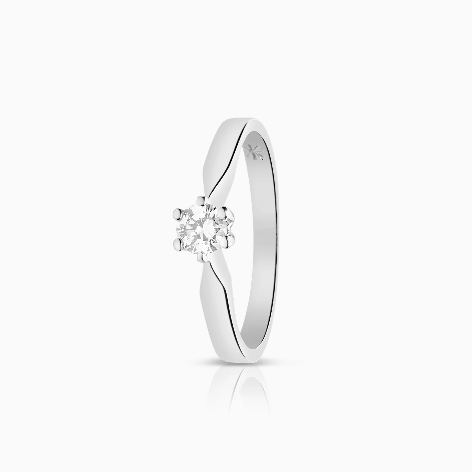 Solitaire ring 0.17ct 18K white gold