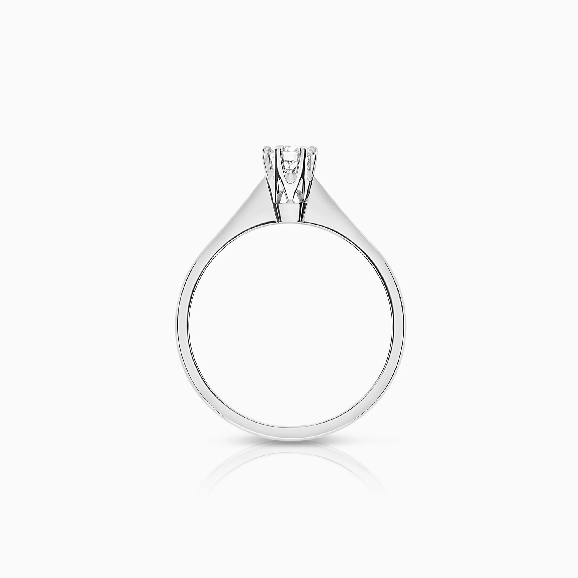 Solitaire ring 0.17ct 18K white gold - Image 2
