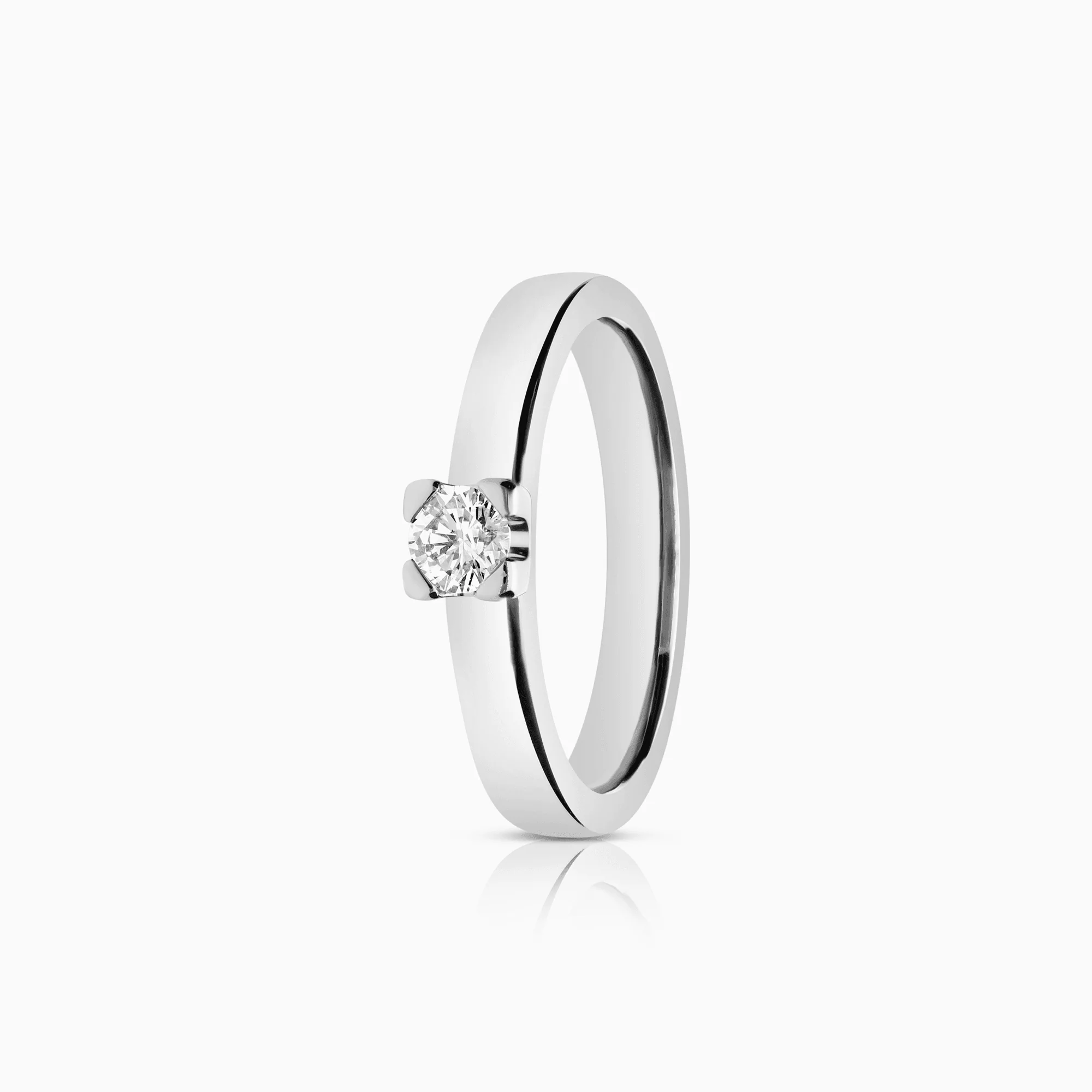 Solitaire Ring 0.18ct 18K White Gold