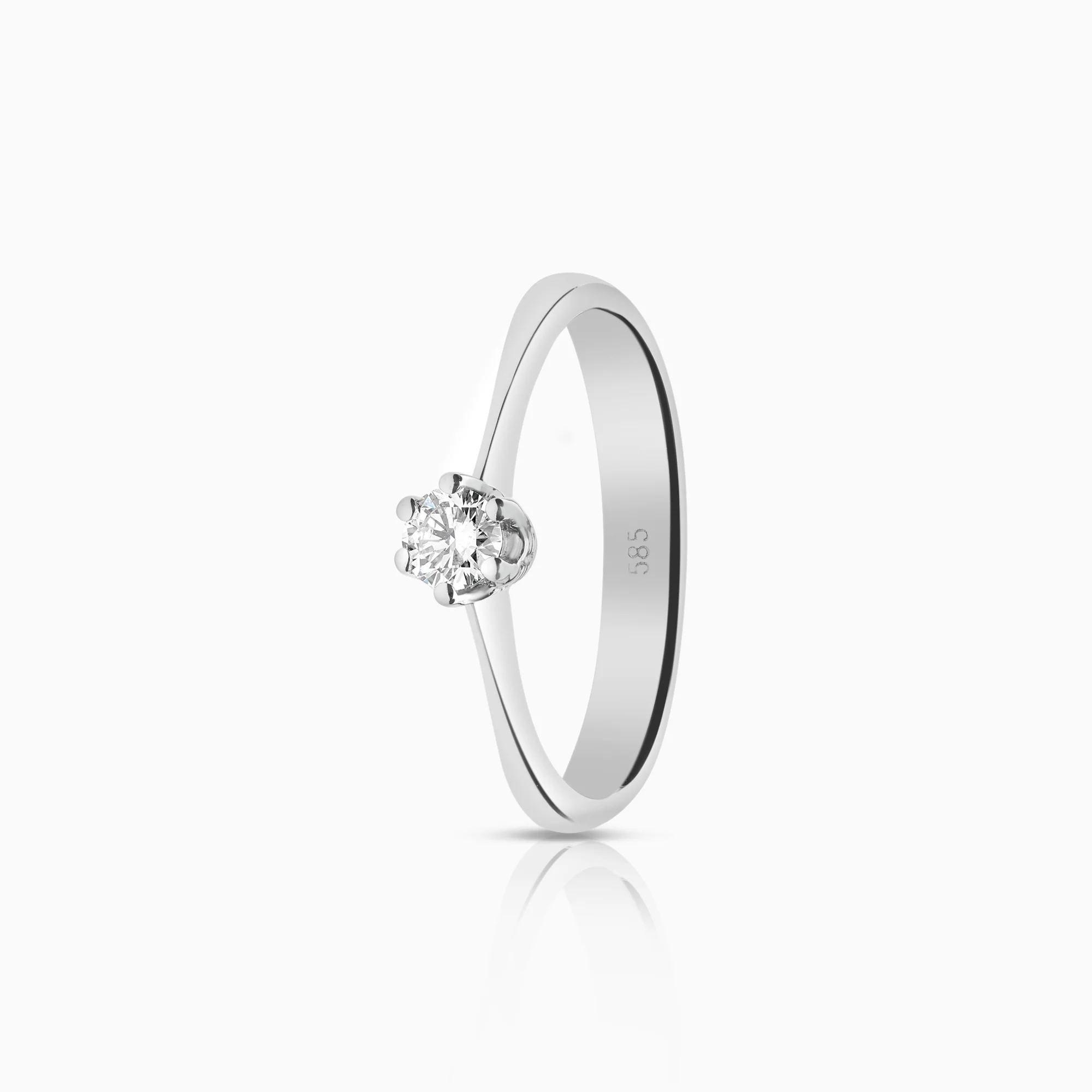 Solitaire ring 0.20ct 14K white gold