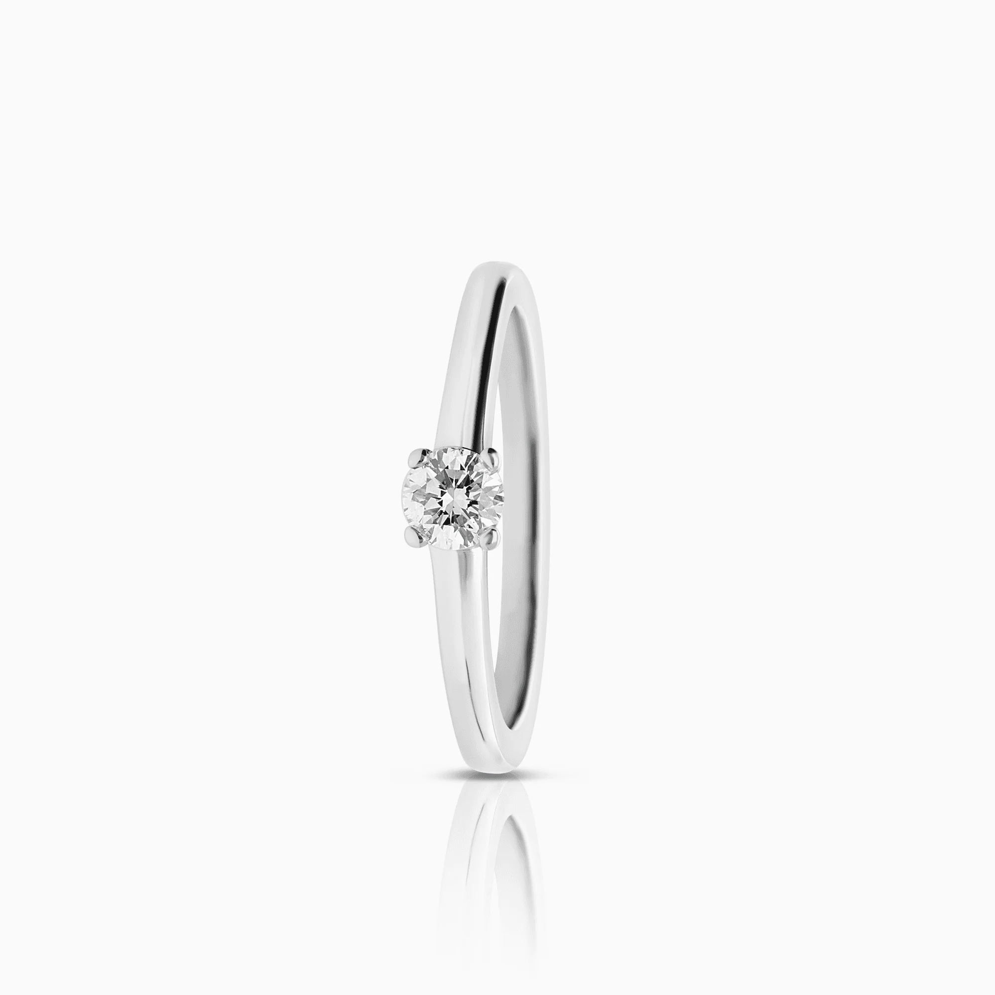Solitaire ring 0.20ct 18K white gold