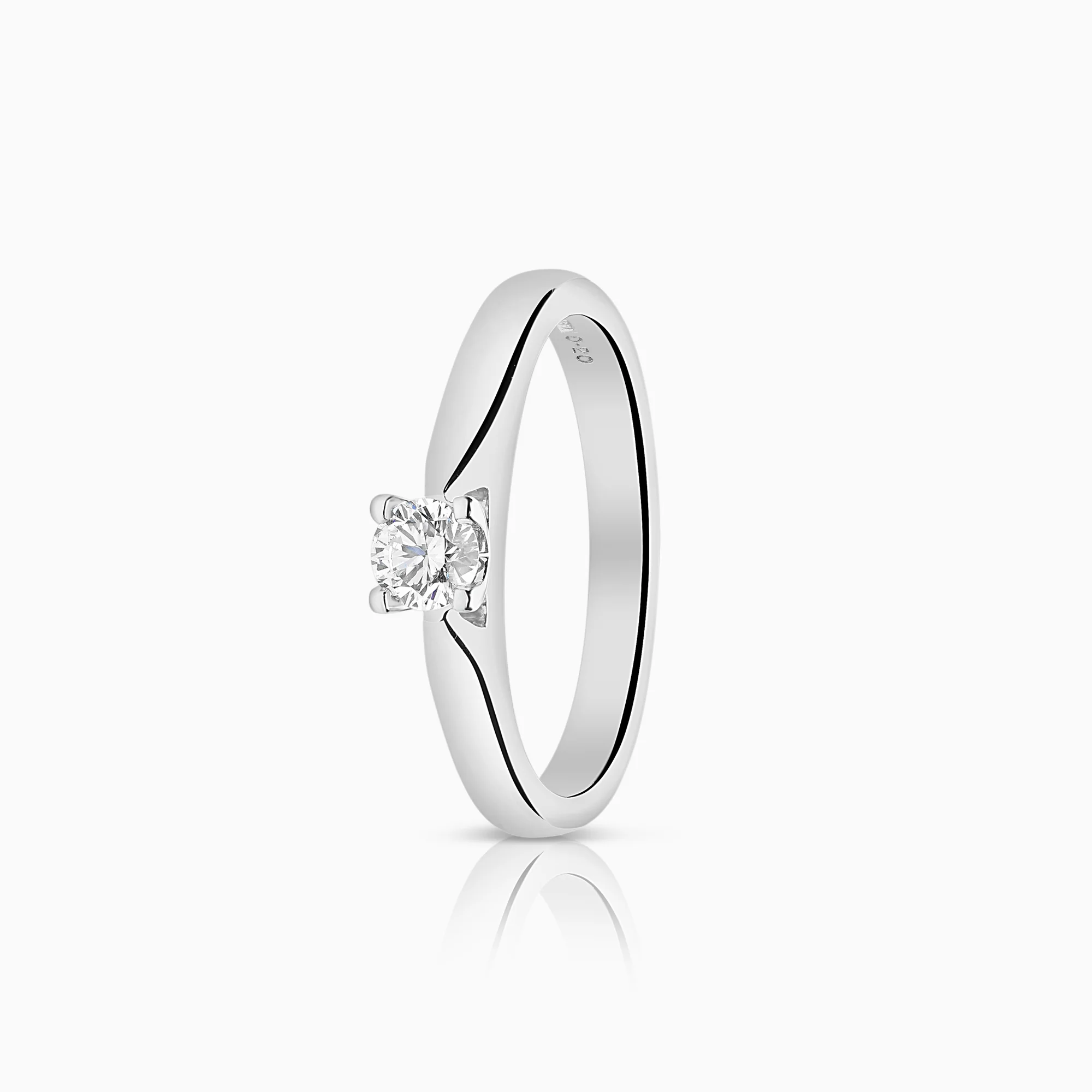 Solitaire ring 0.20ct 18K white gold