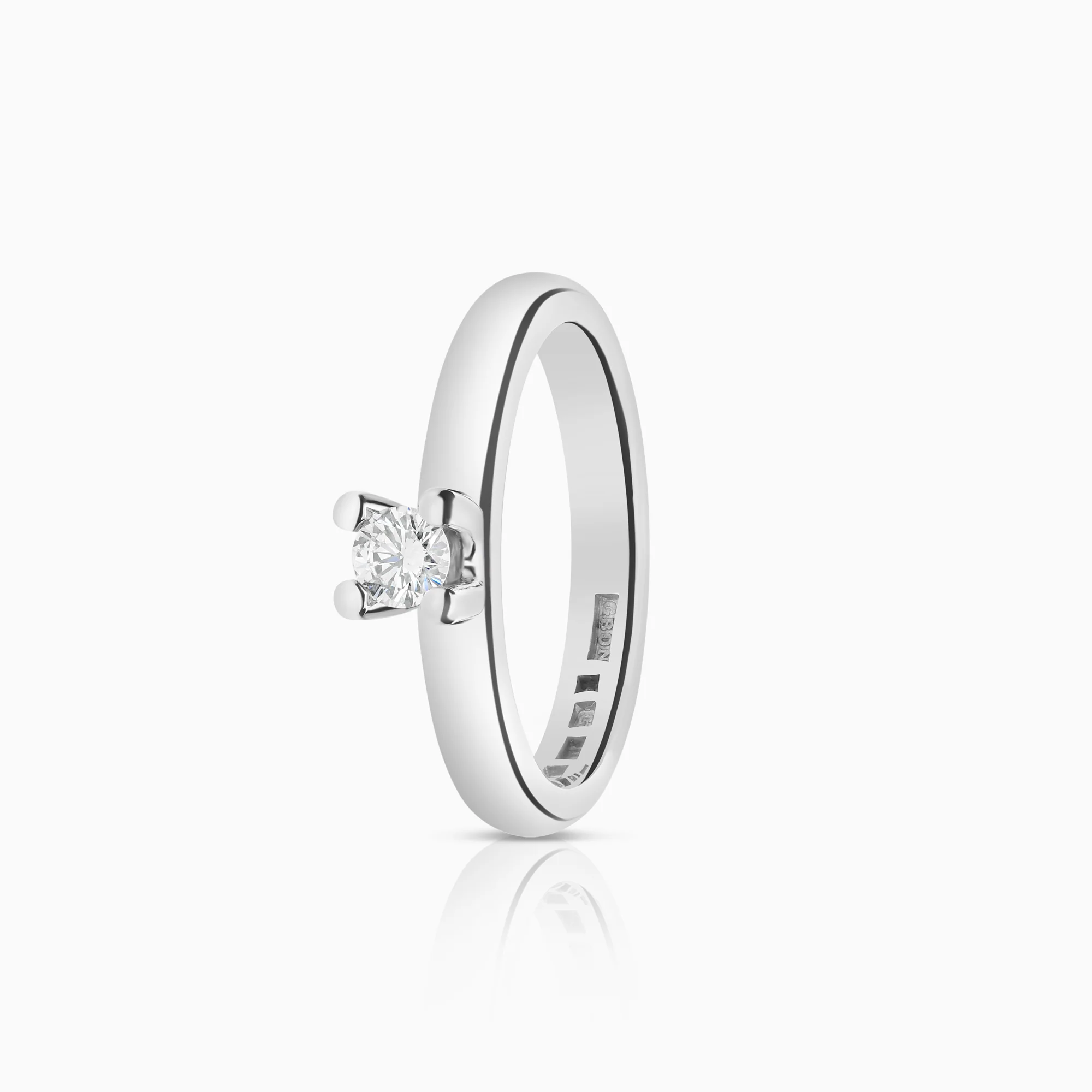 Solitaire ring 0.20ct 18K white gold
