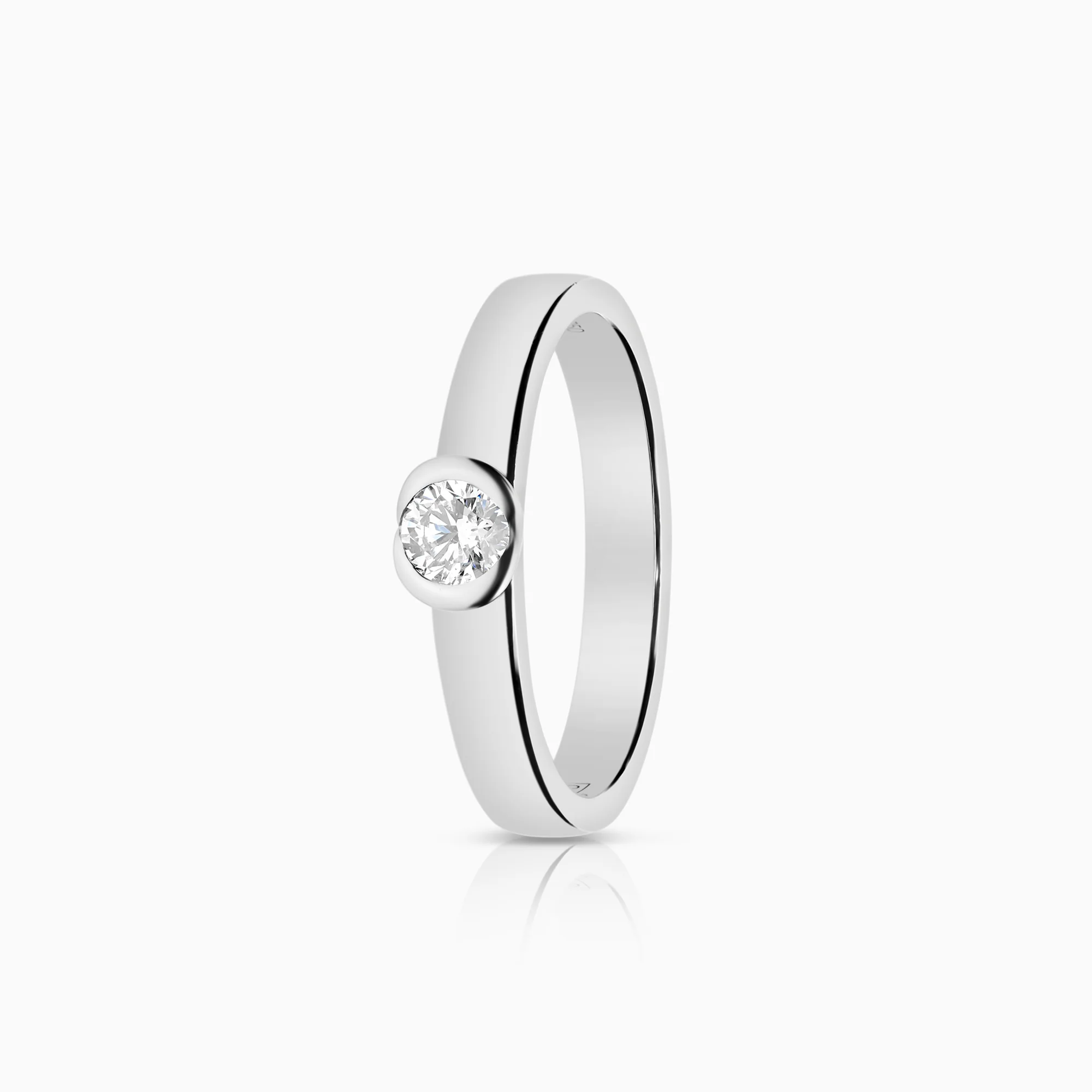 Solitaire ring 0.20ct 18K white gold