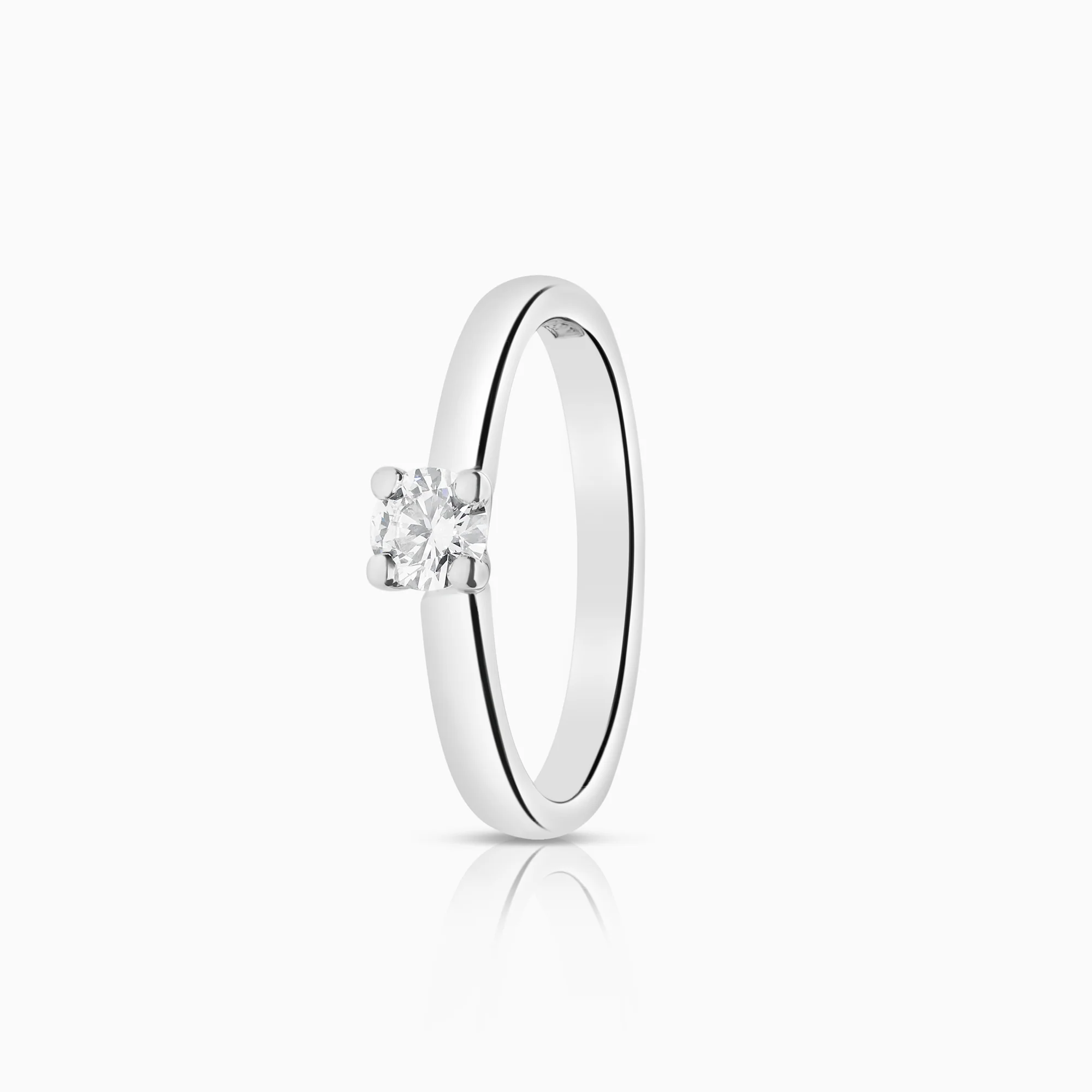 Solitaire ring 0.20ct 18K white gold