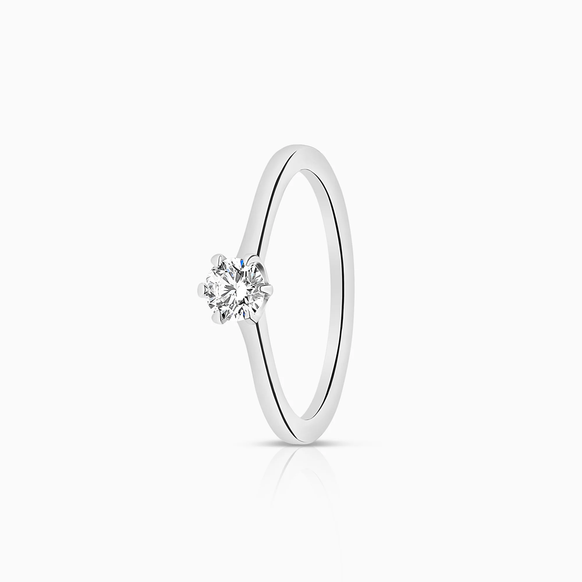 Solitaire ring 0.20ct 18K white gold