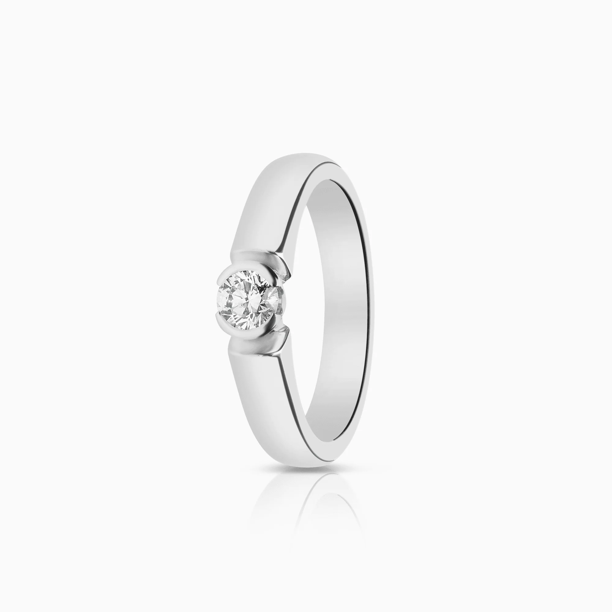 Solitaire ring 0.20ct 18K white gold