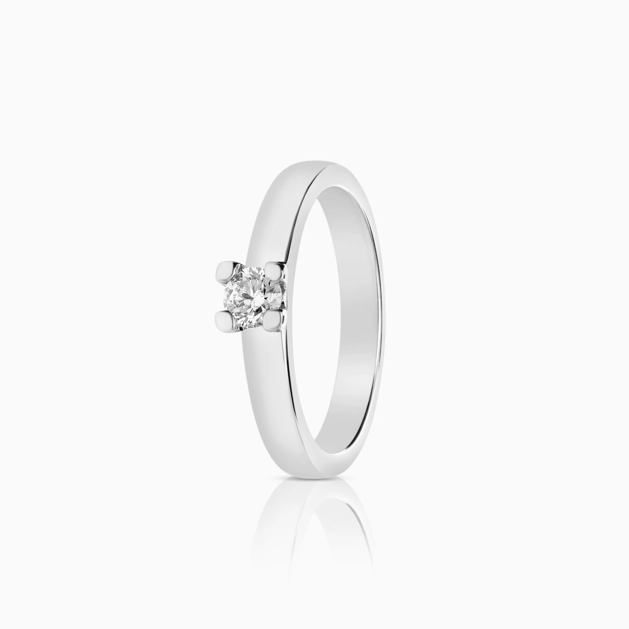 Solitaire ring 0.20ct 18K white gold