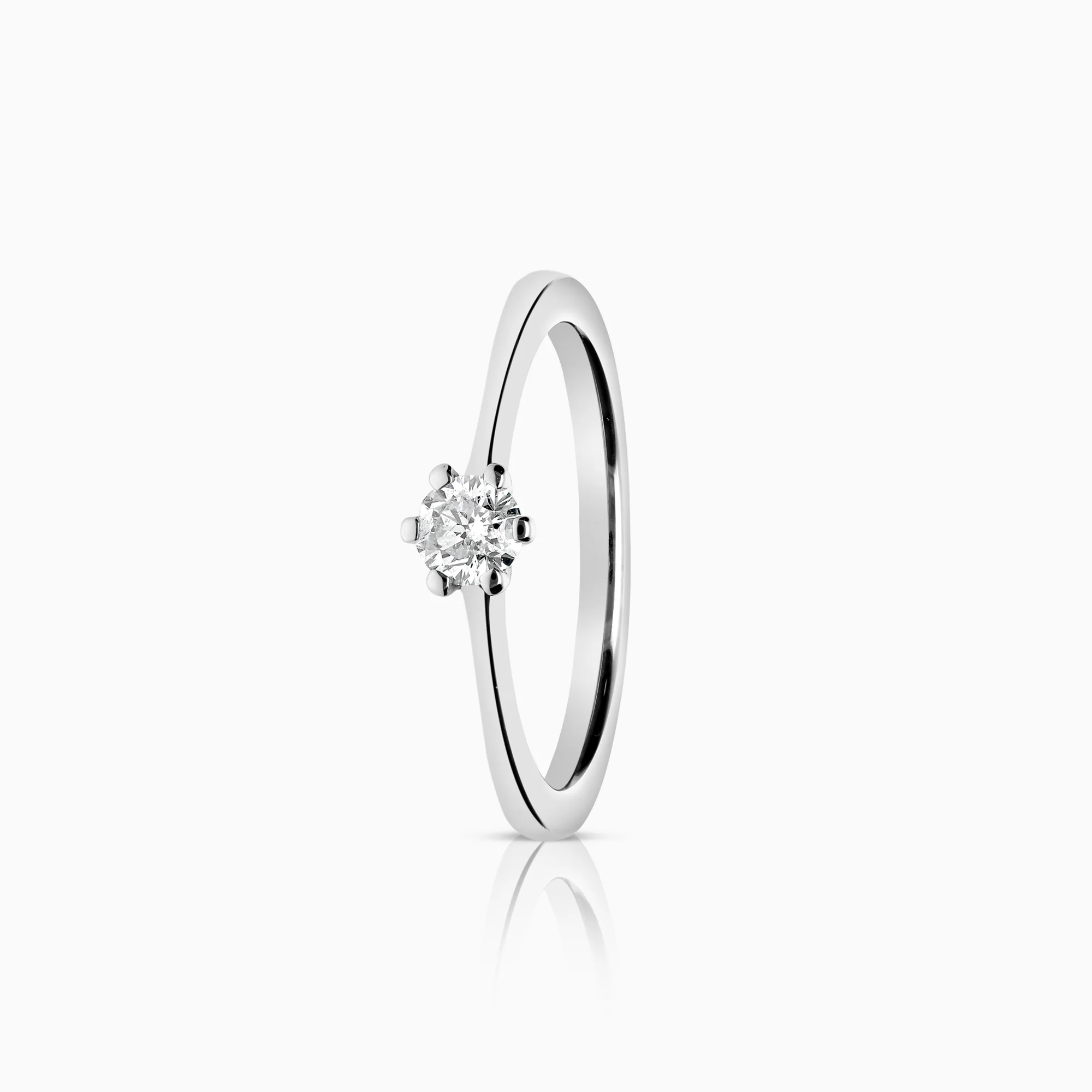 Solitaire ring 0.20ct 18K white gold