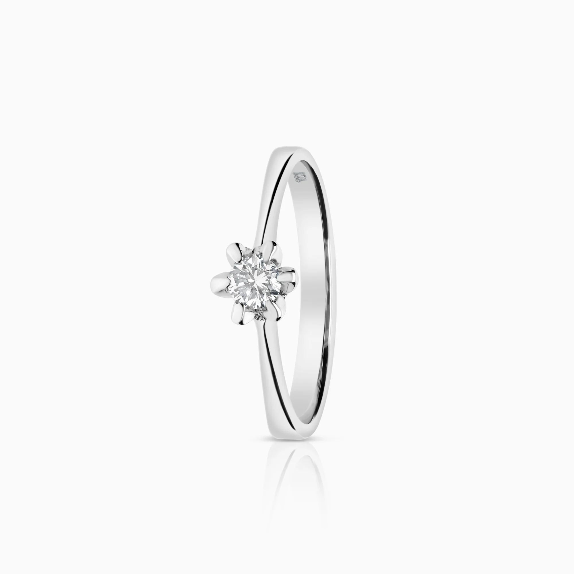 Solitaire ring 0.20ct 18K white gold