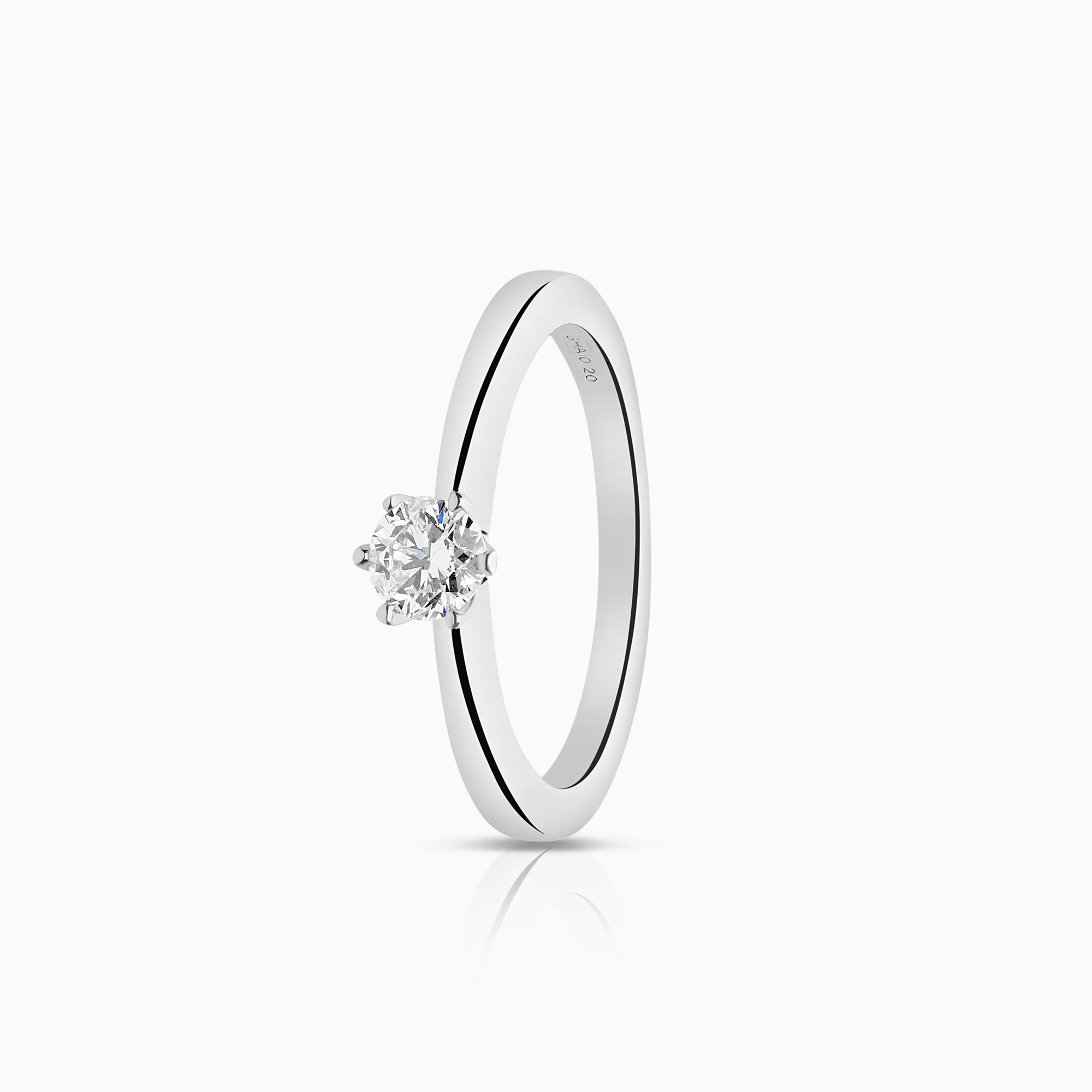 Solitaire ring 0.20ct 18K white gold