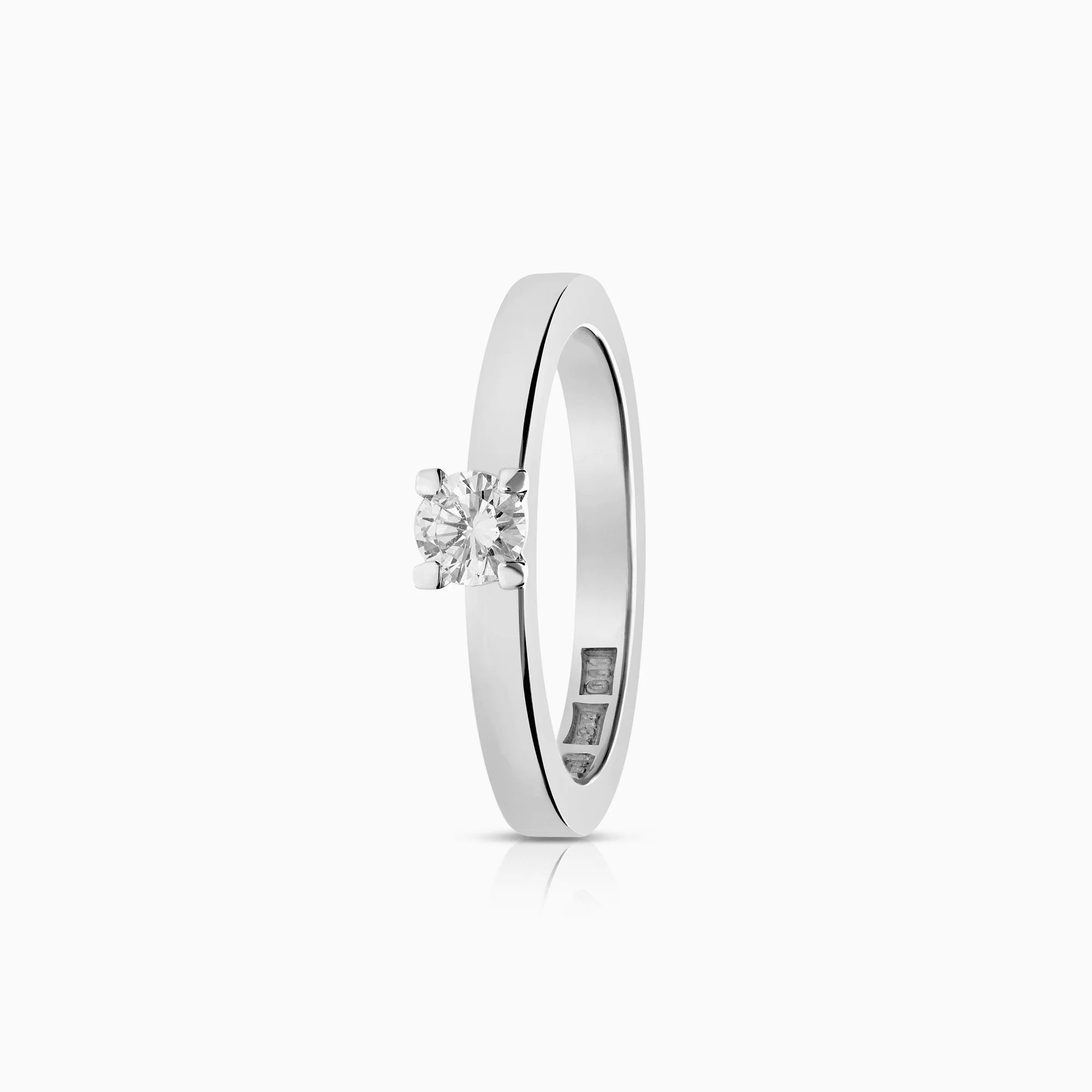 Solitaire ring 0.22ct 18K white gold