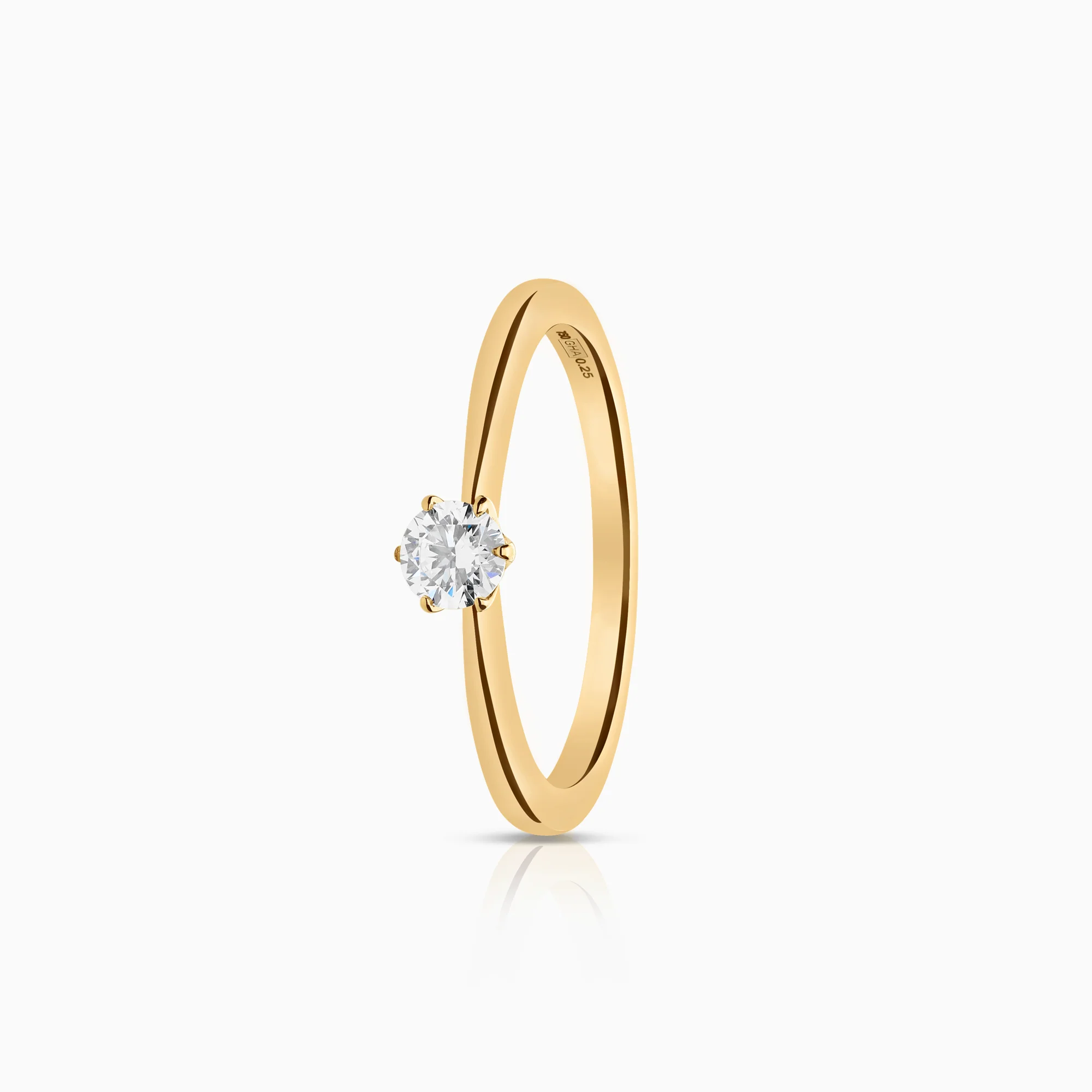 Solitaire ring 0.23ct 18K gold