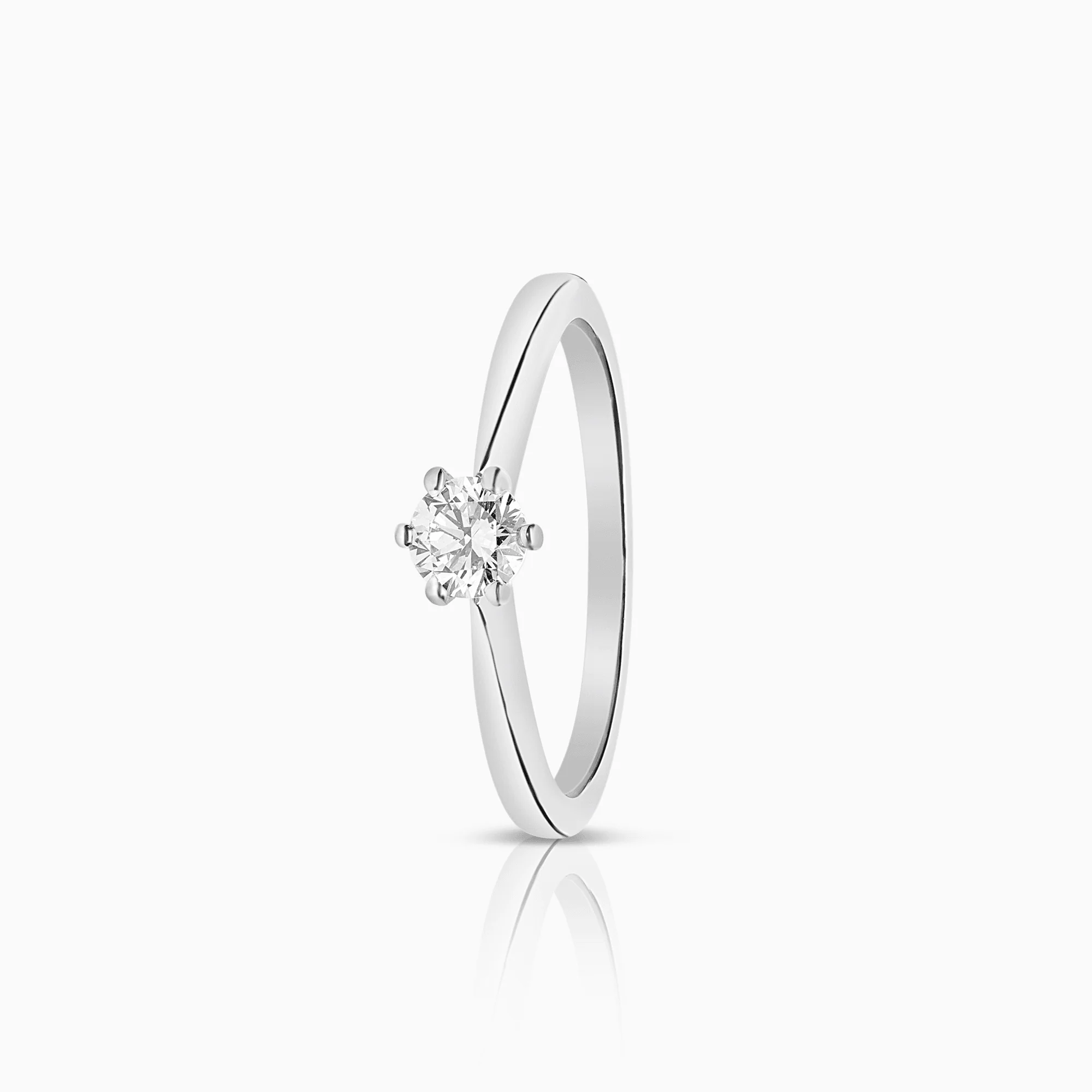 Solitaire ring 0.23ct 18K white gold