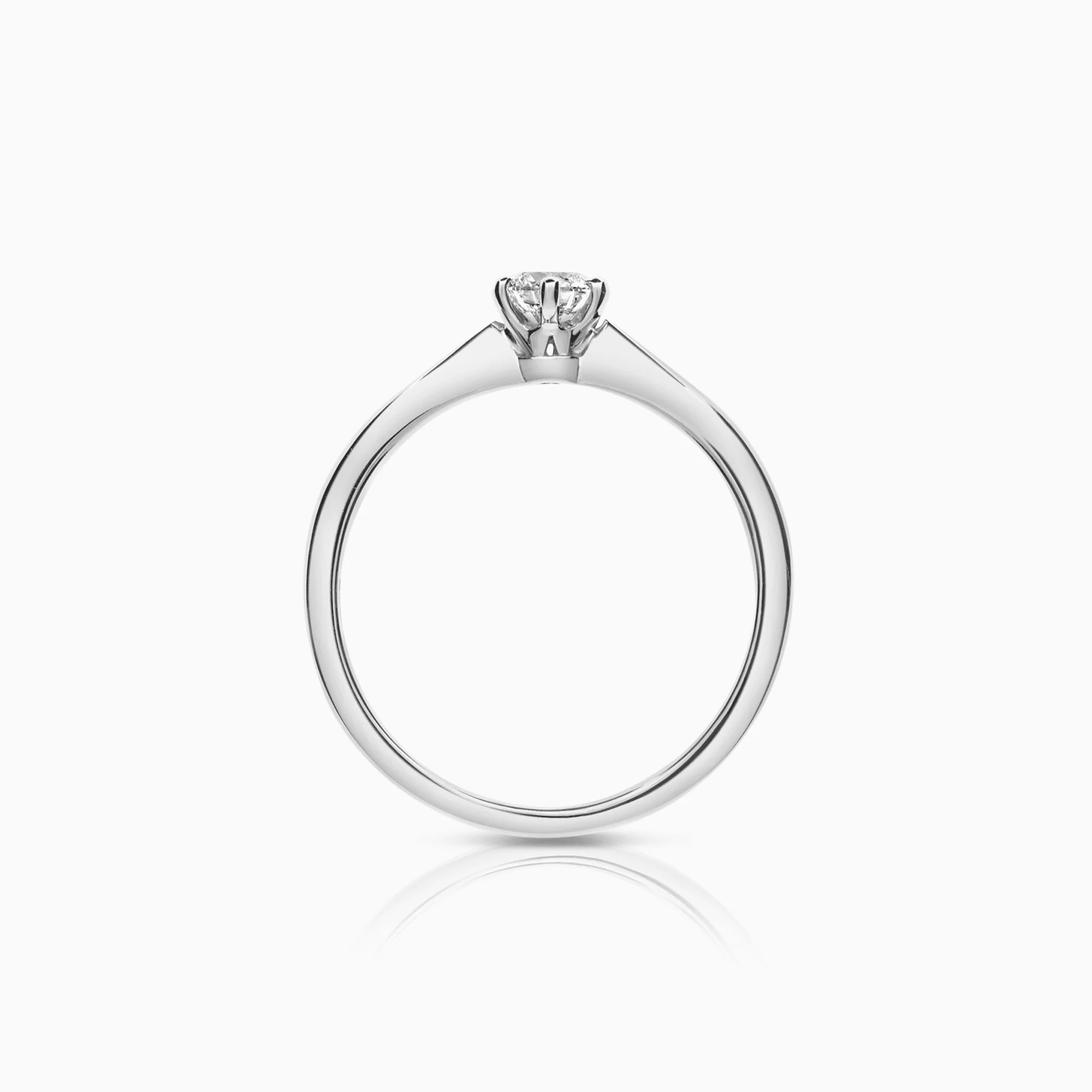 Solitaire ring 0.23ct 18K white gold - Image 2