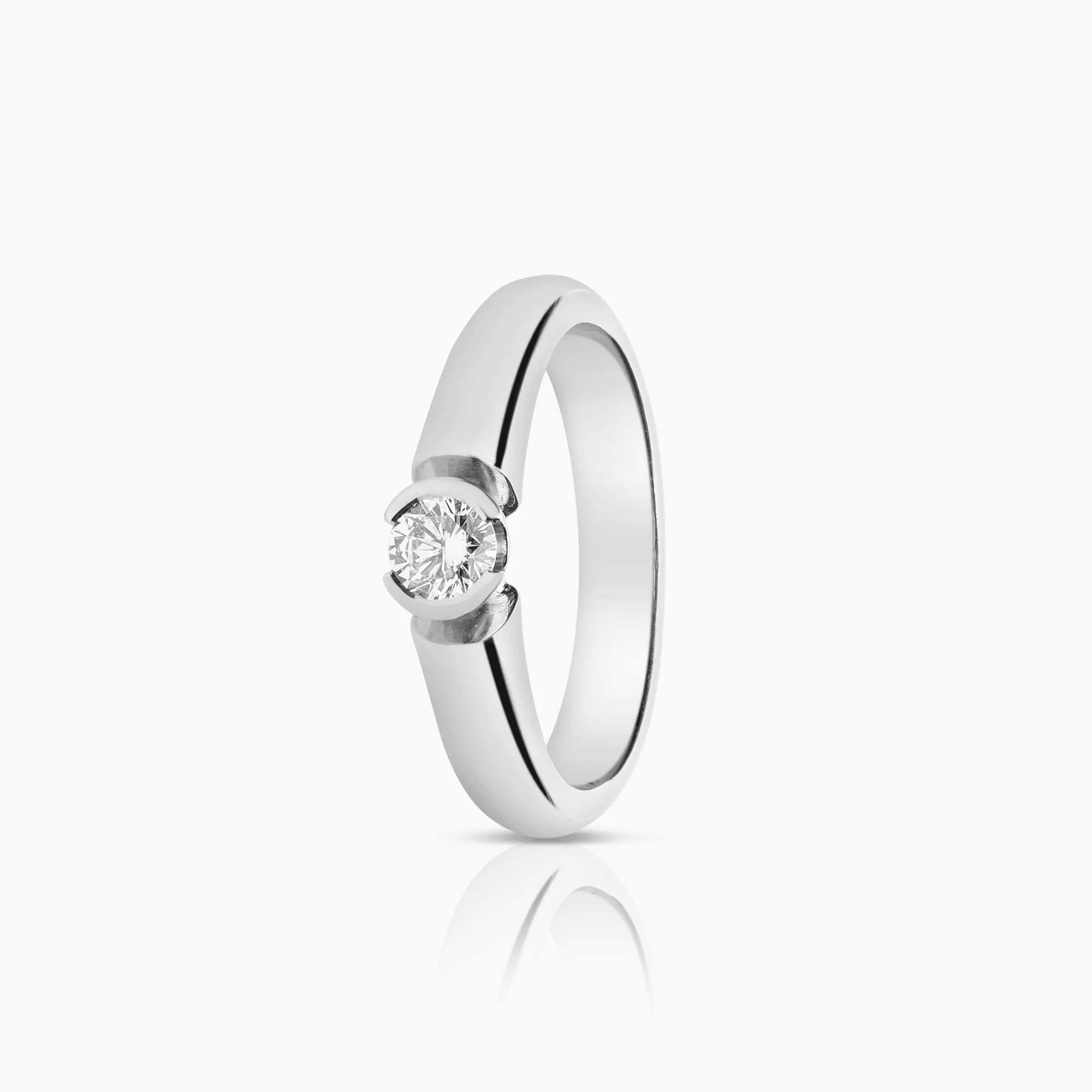 Solitaire ring 0.25ct 18K white gold
