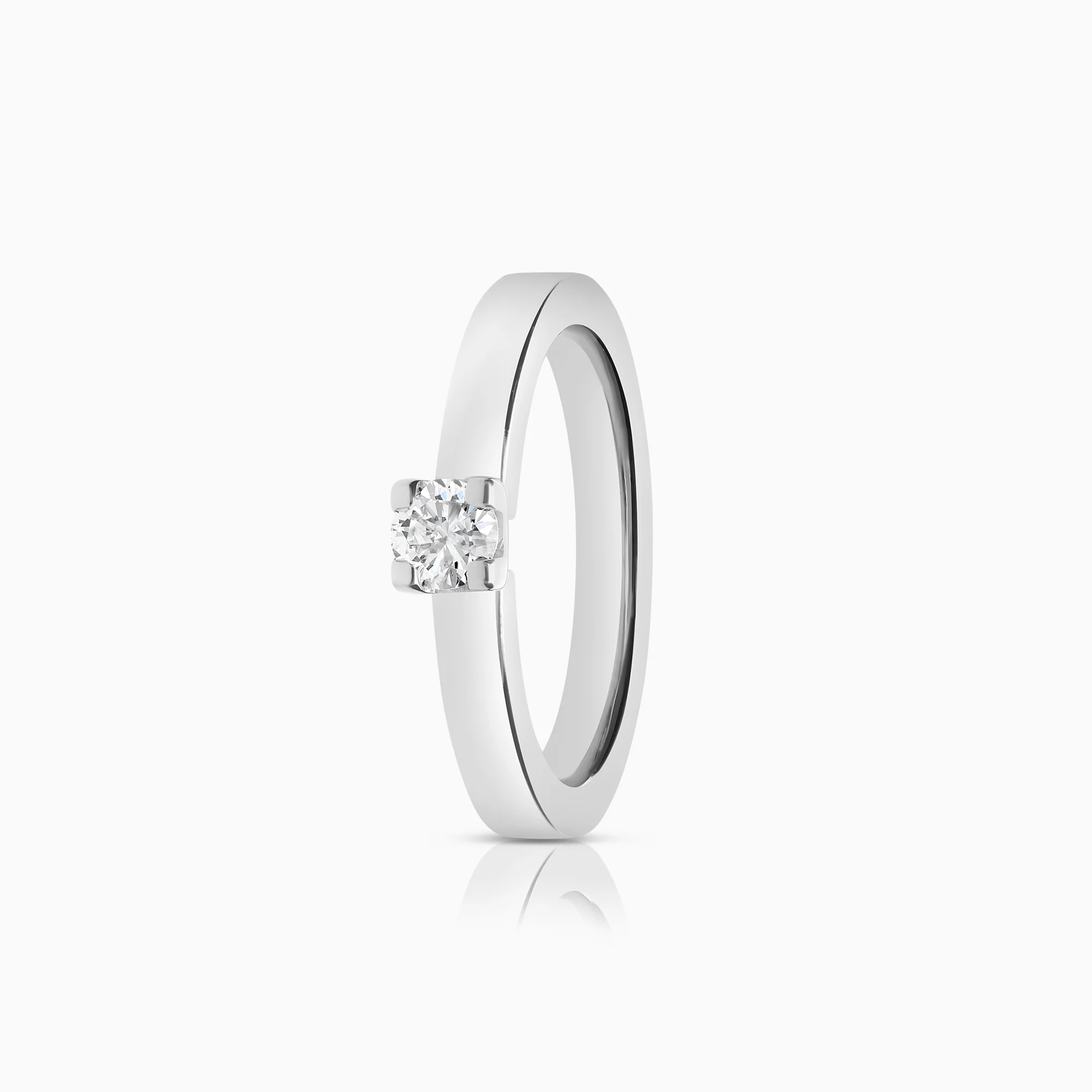 Solitaire ring 0.25ct 18K white gold