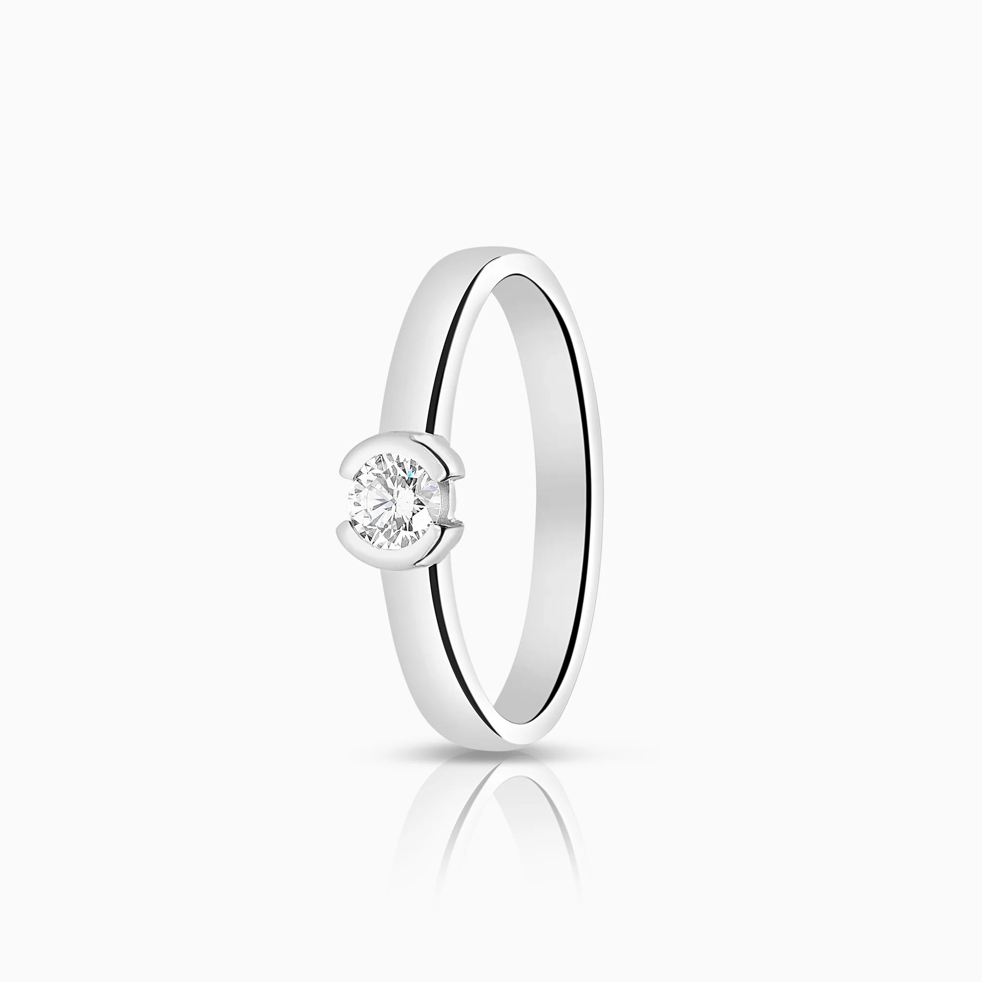 Solitaire ring 0.25ct 18K white gold