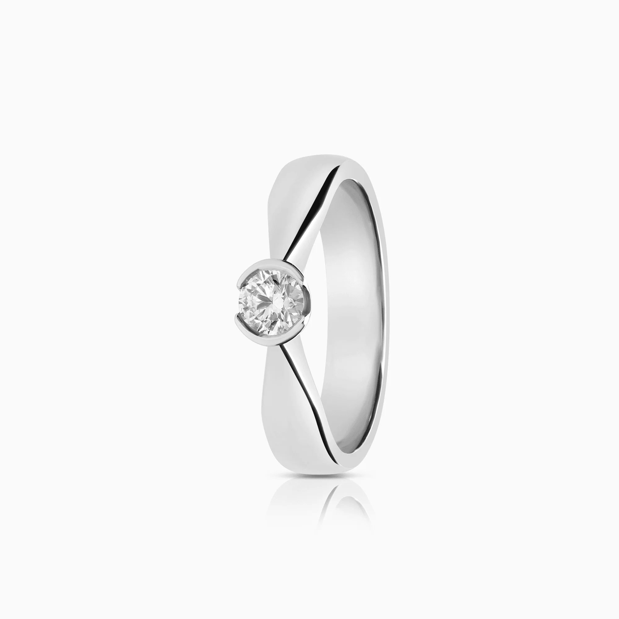 Solitaire ring 0.26ct 18K white gold