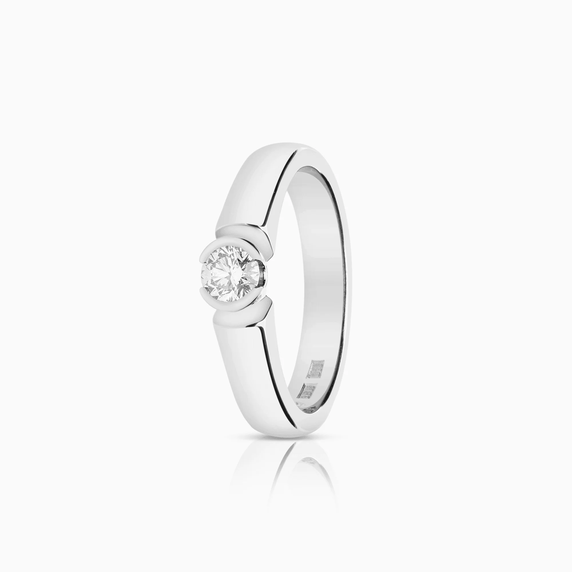 Solitaire ring 0.26ct 18K white gold