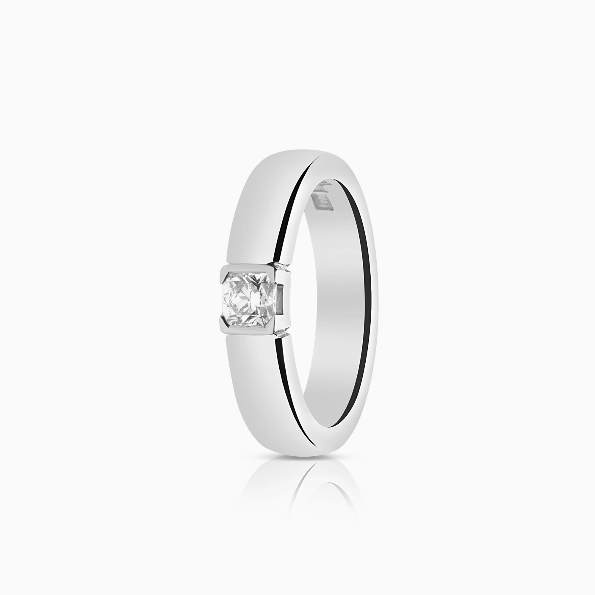 Solitaire ring 0.28ct 18K white gold