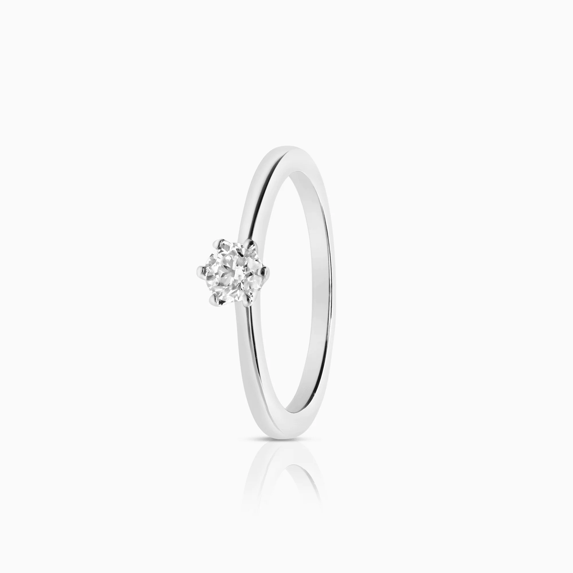 Solitaire ring 0.30ct 18K white gold