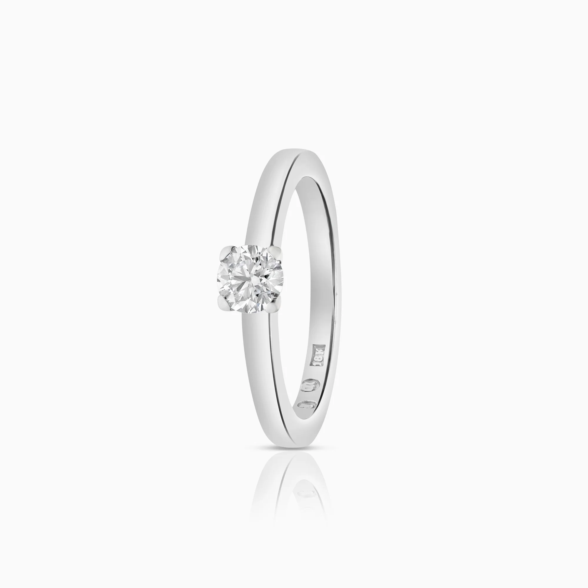 Solitaire ring 0.30ct 18K white gold