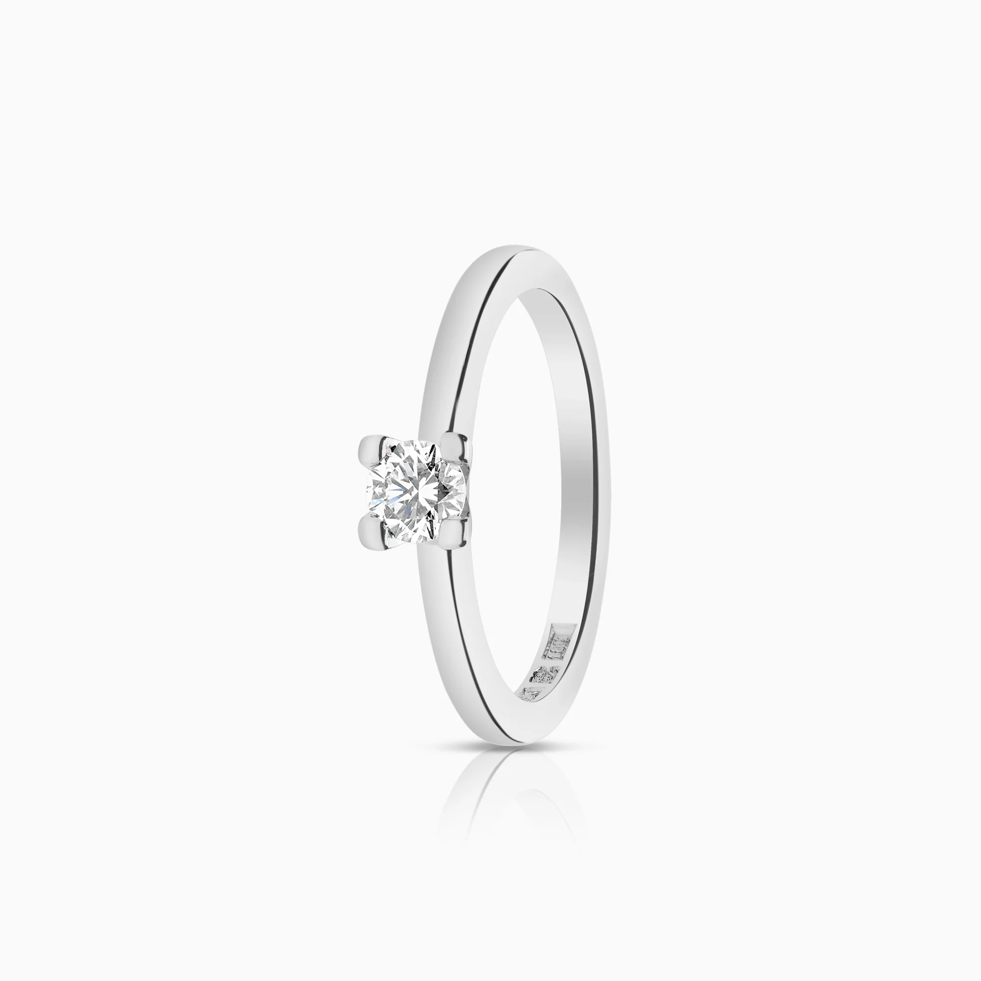 Solitaire ring 0.30ct 18K white gold