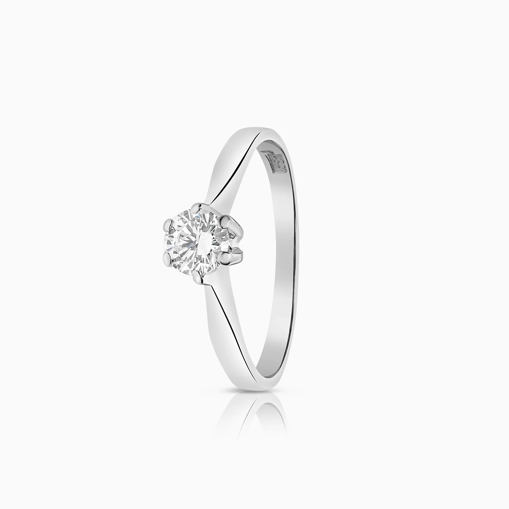 Solitaire Ring 0.32ct 18K White Gold