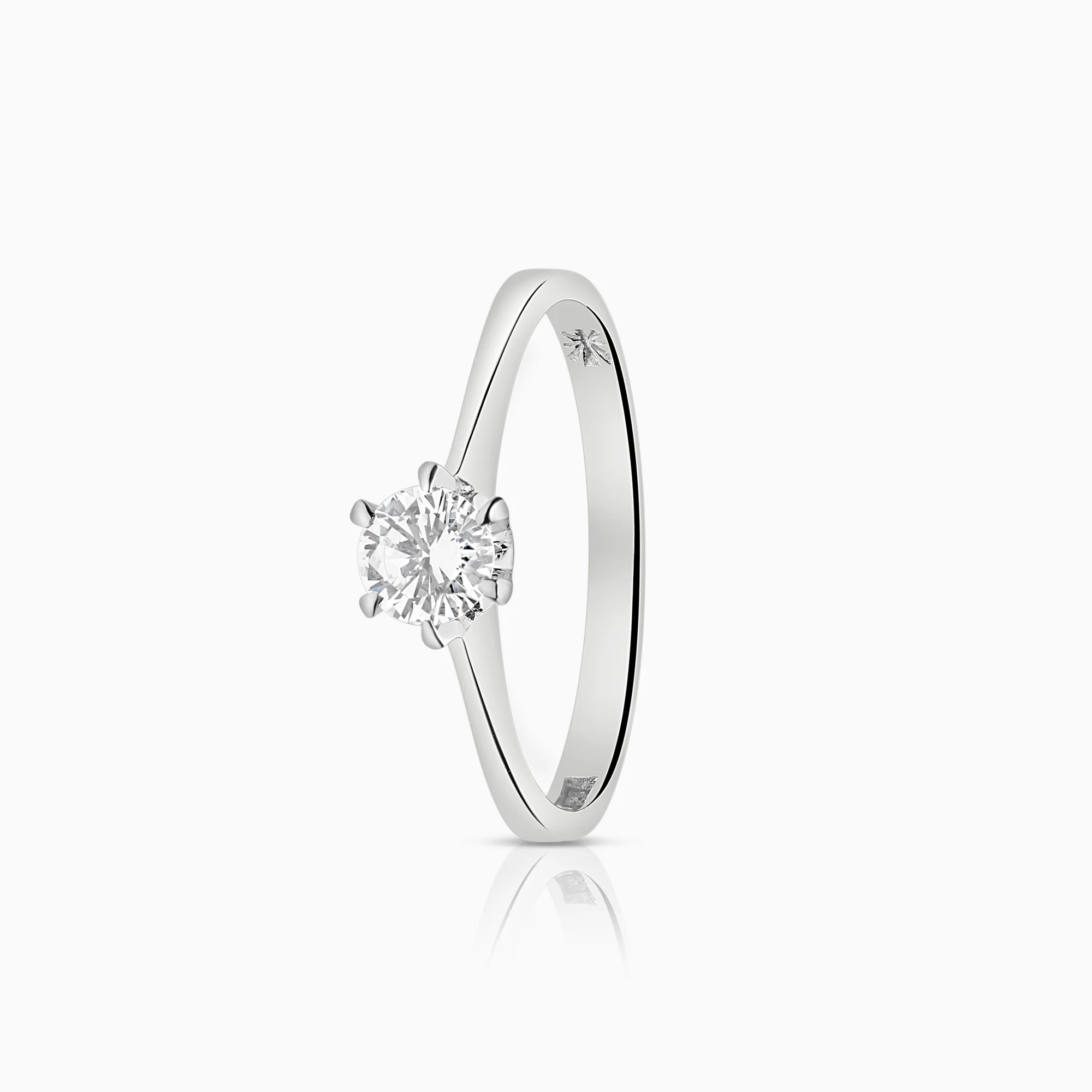 Solitaire Ring 0.35ct 18K White Gold