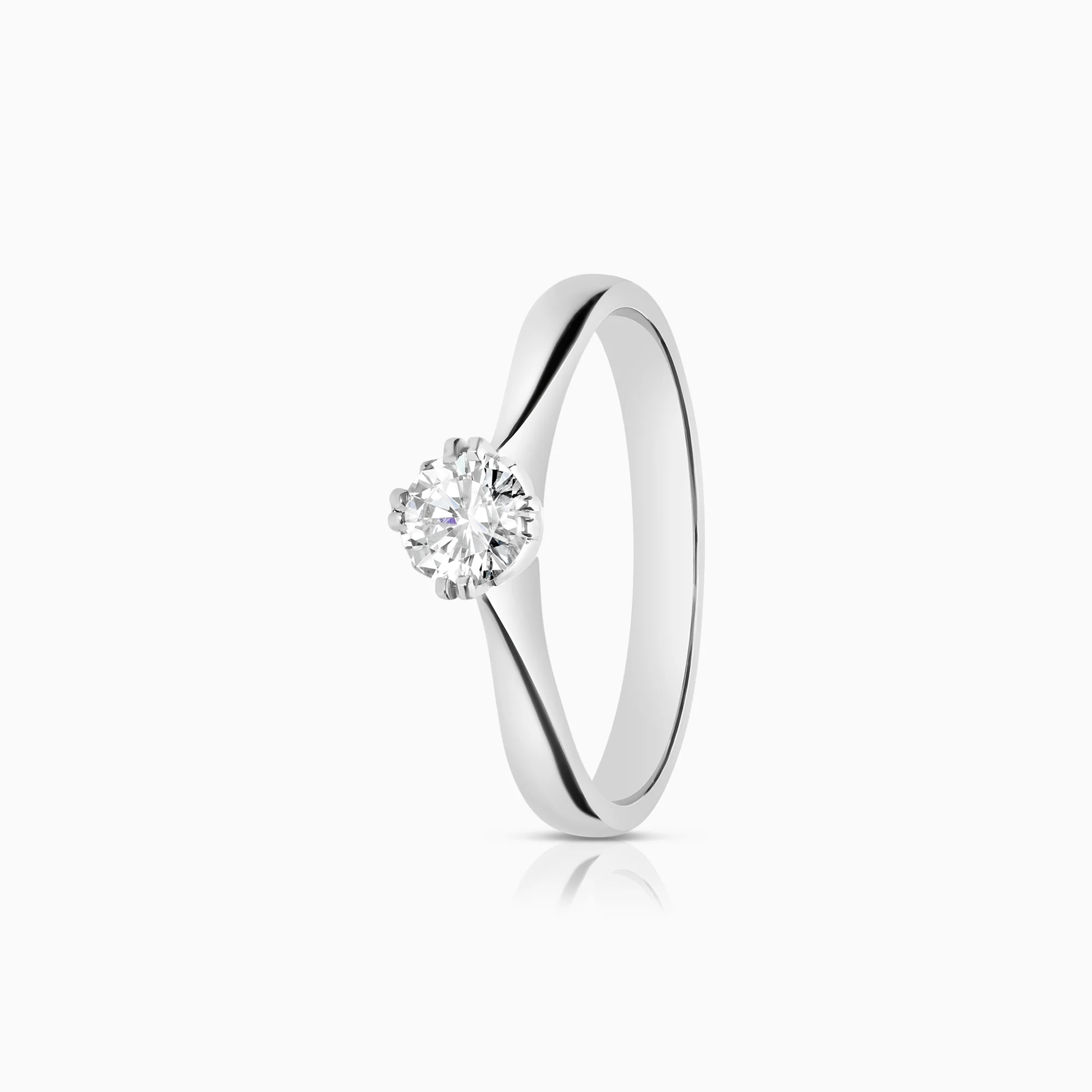 Solitaire ring 0.36ct 18K white gold