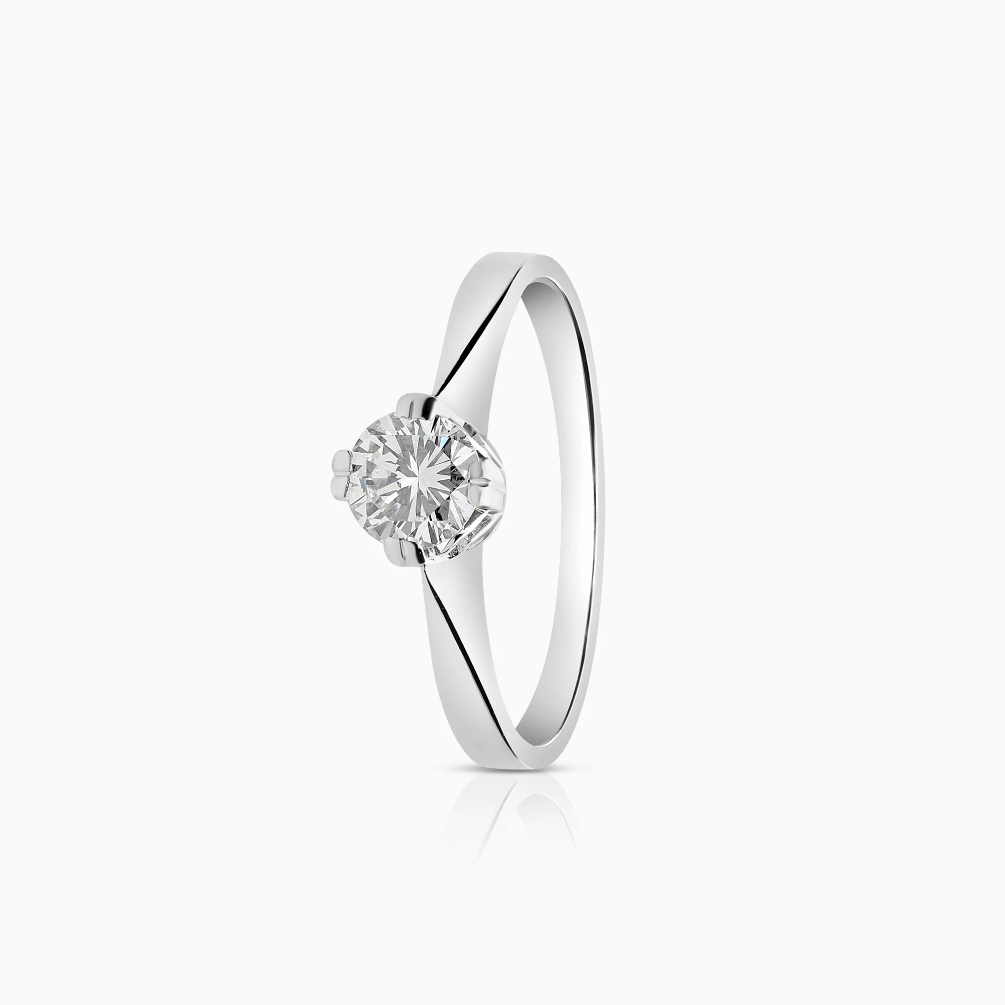Solitaire ring 0.39ct 18K white gold