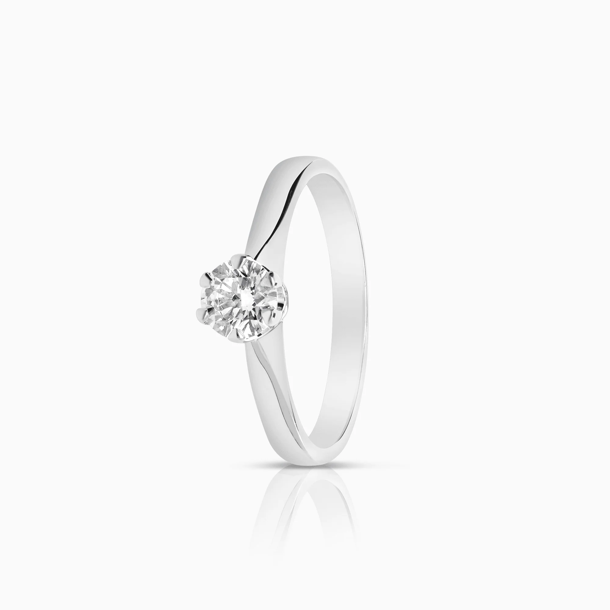Solitaire ring 0.40ct 18K white gold