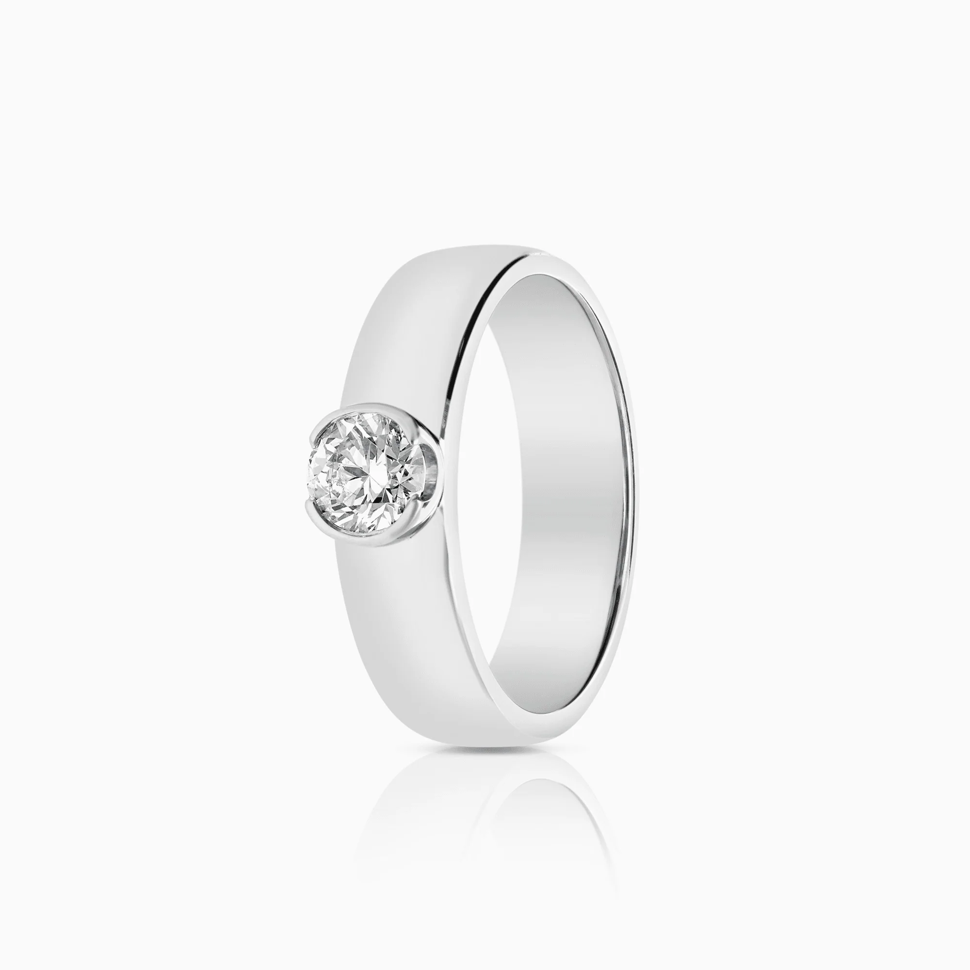 Solitaire ring 0.40ct 18K white gold