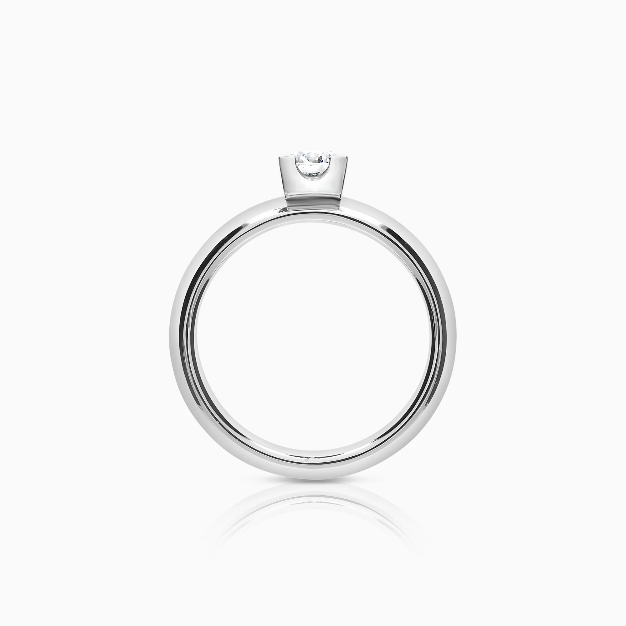 Solitaire ring 0.40ct 18K white gold - Image 2