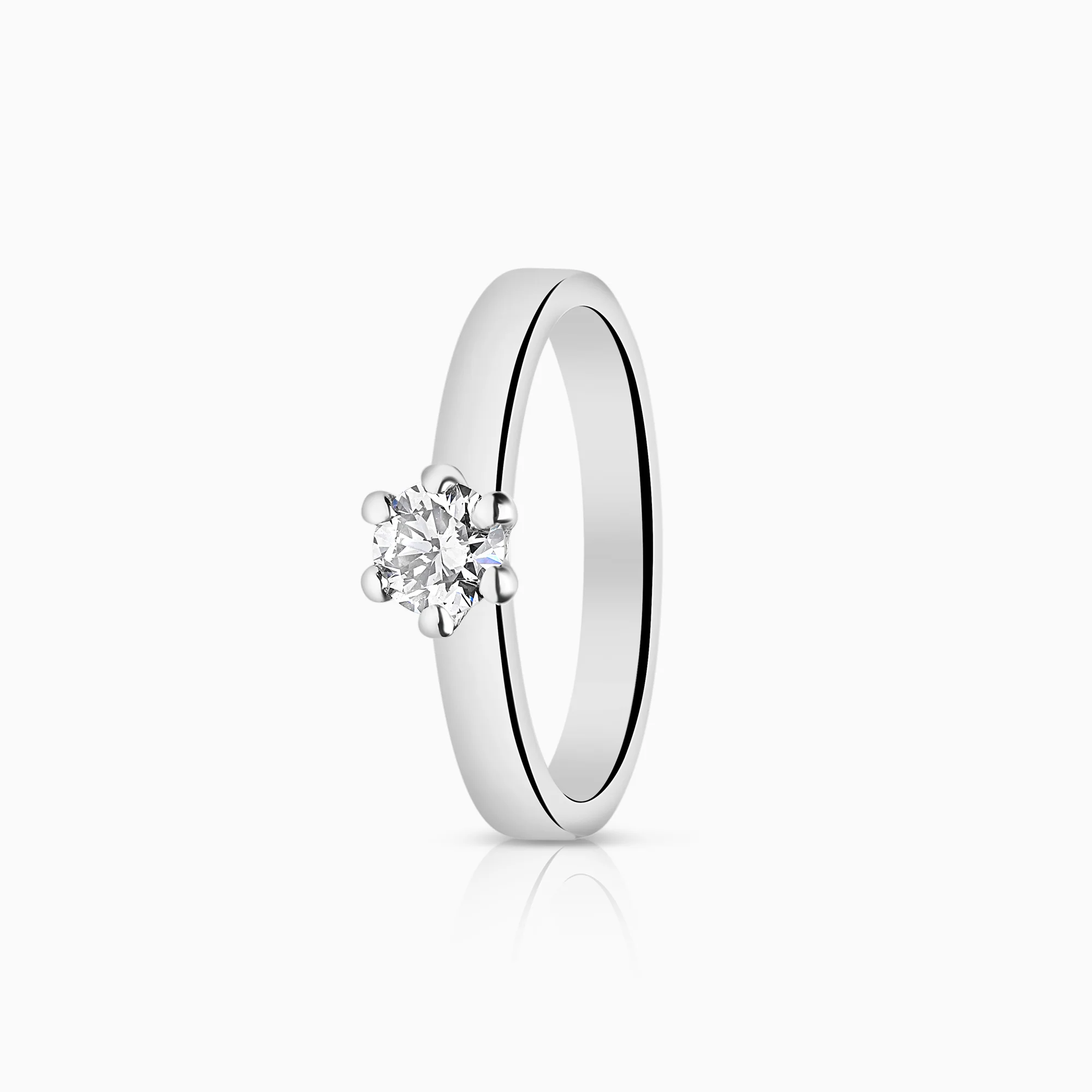 Solitaire ring 0.40ct 18K white gold