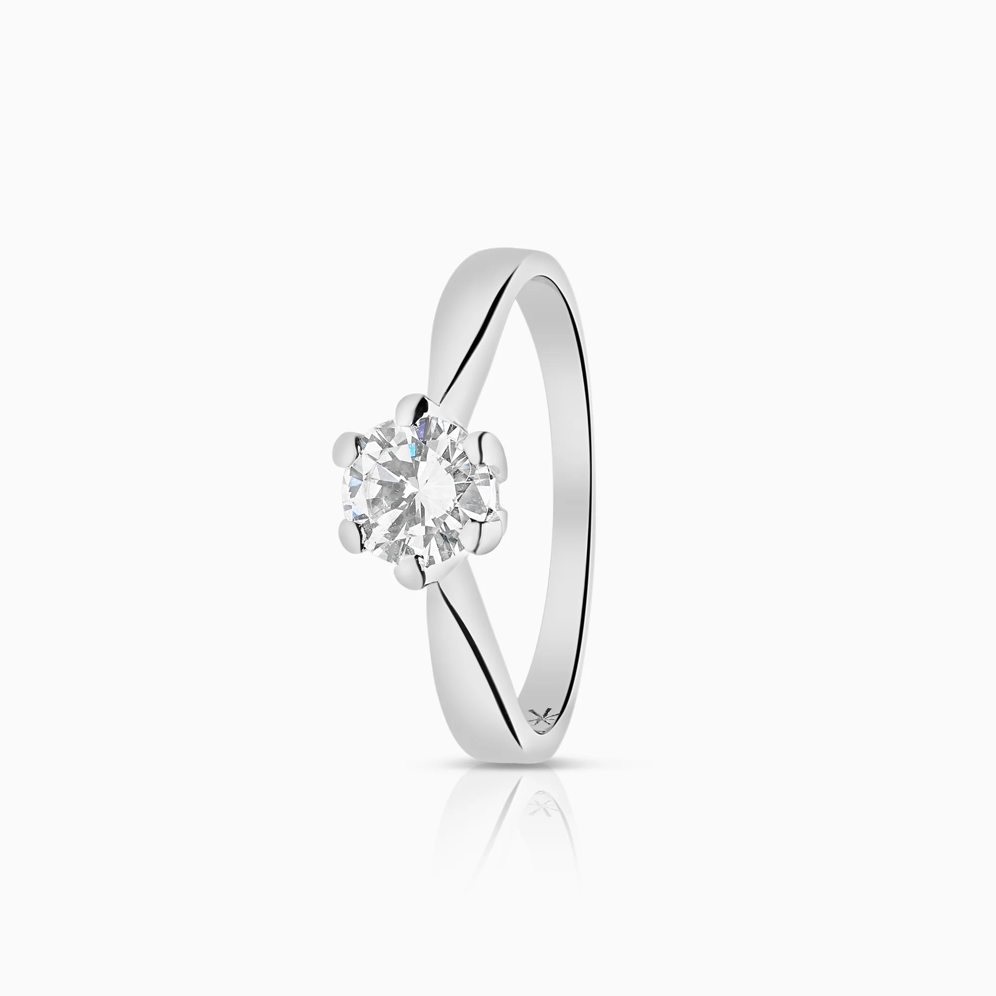 Solitaire ring 0.40ct 18K white gold